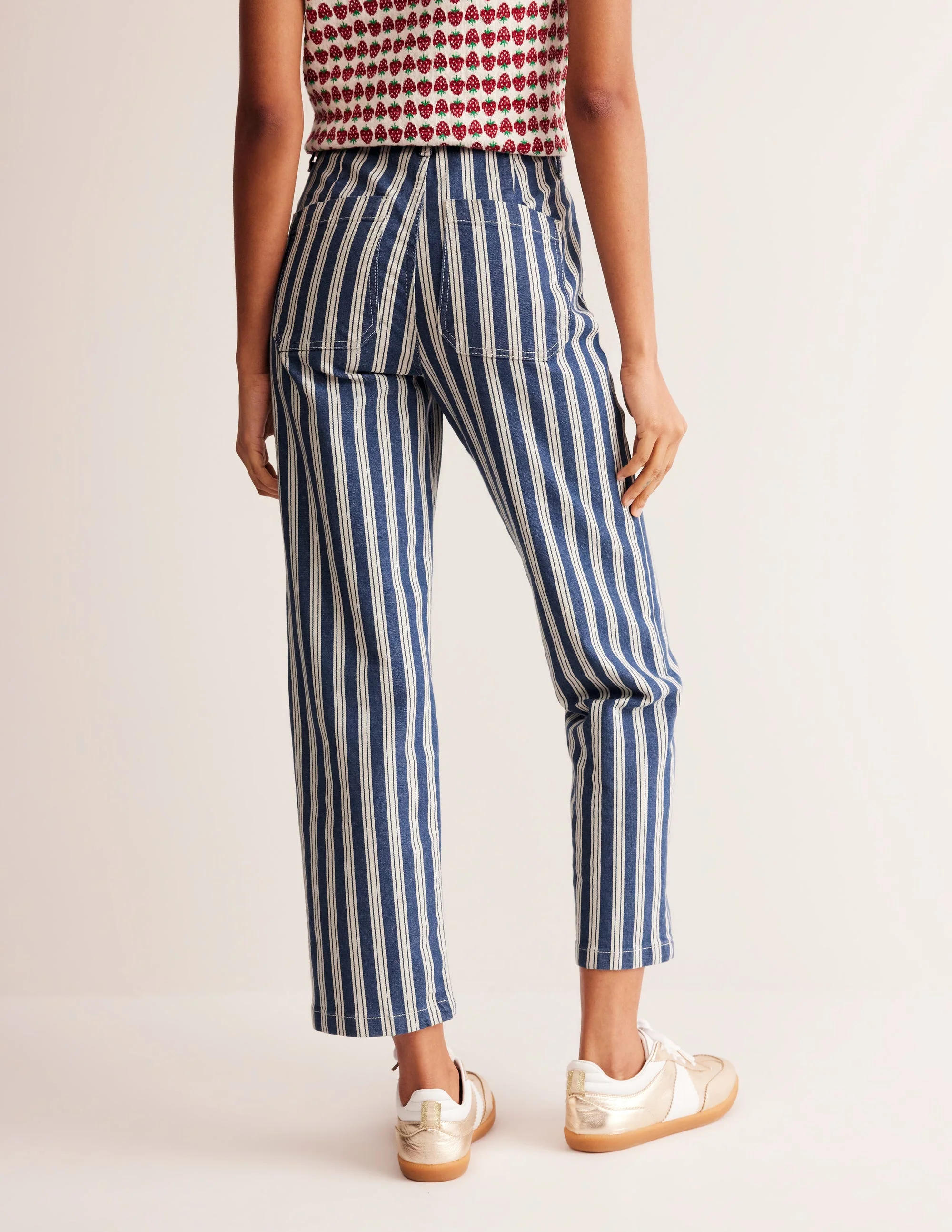 Striped Straight Jeans-Navy Stripe - Image 4