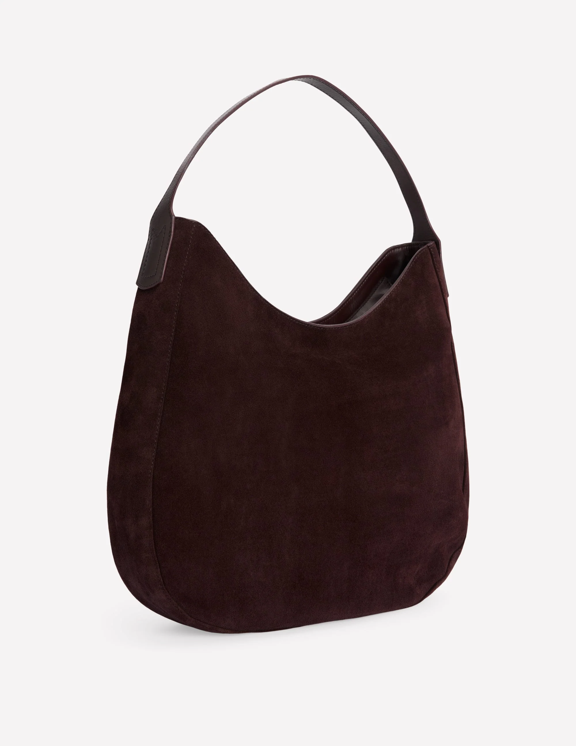 Suede Hobo Bag-Bitter Chocolate - Image 4