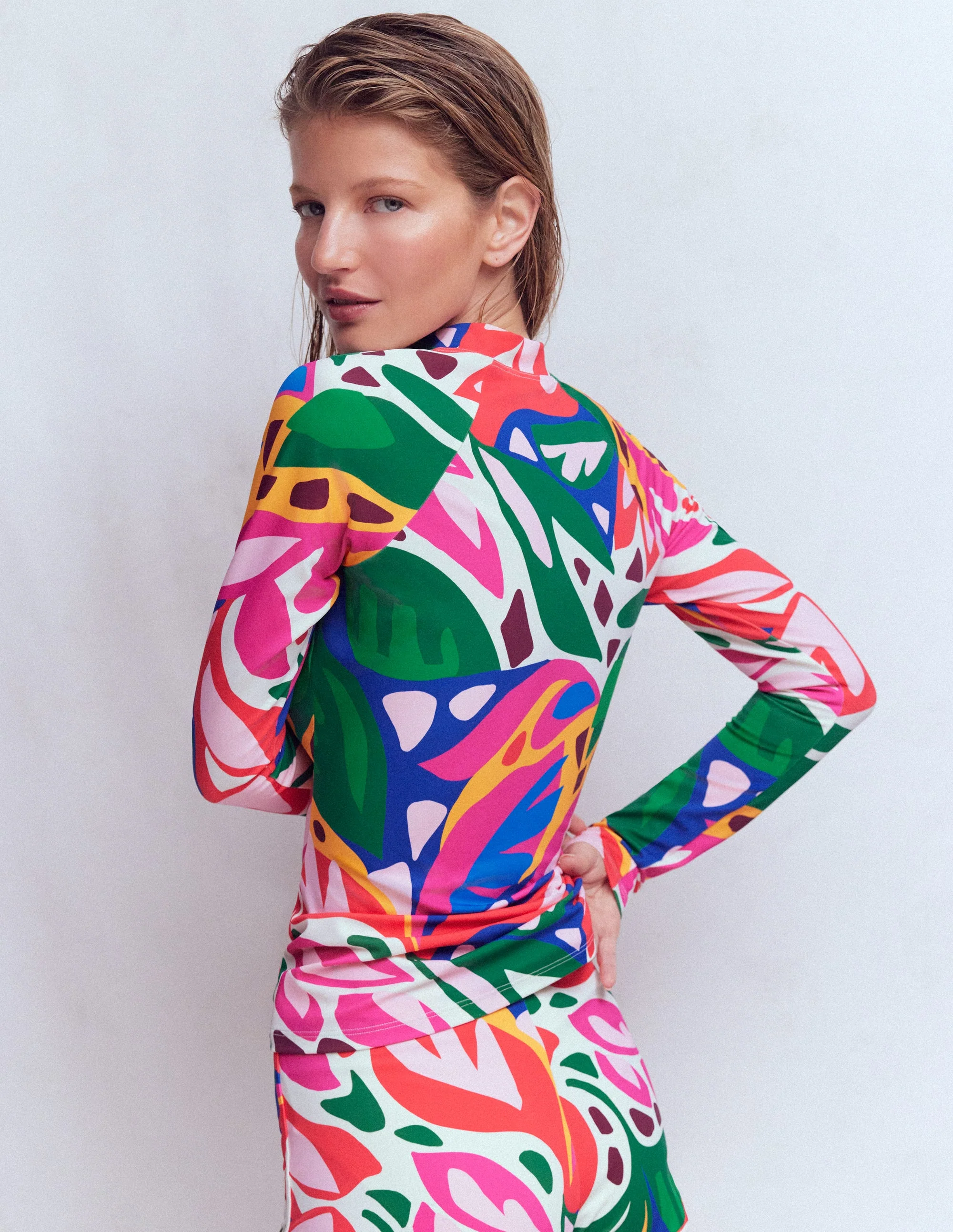 Sun Safe Raglan Rash Vest-Multi, Leafy Cascade - Image 3