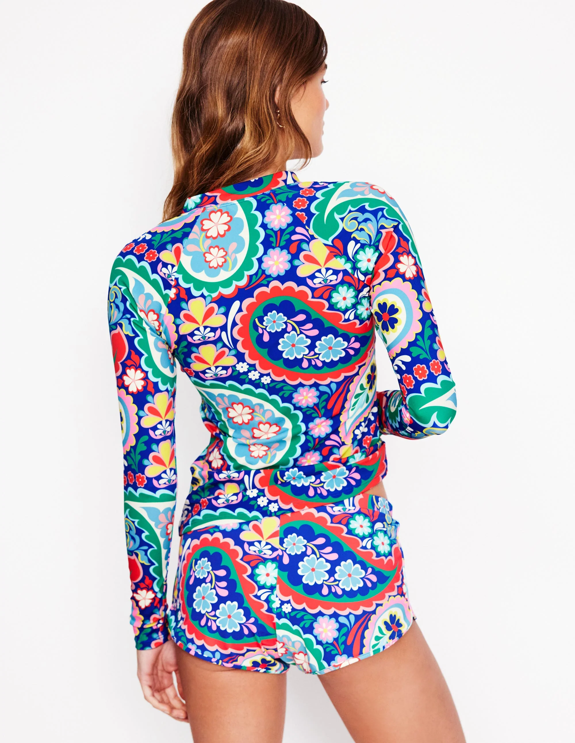 Sun Safe Raglan Rash Vest-Multi, Meadow Paisley - Image 3