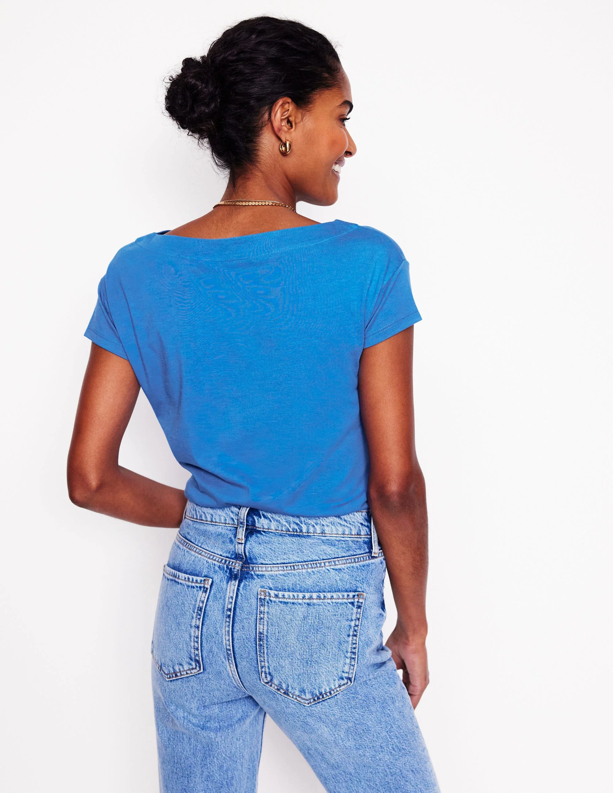 Supersoft Boat Neck T-Shirt-Gallery Blue - Image 3
