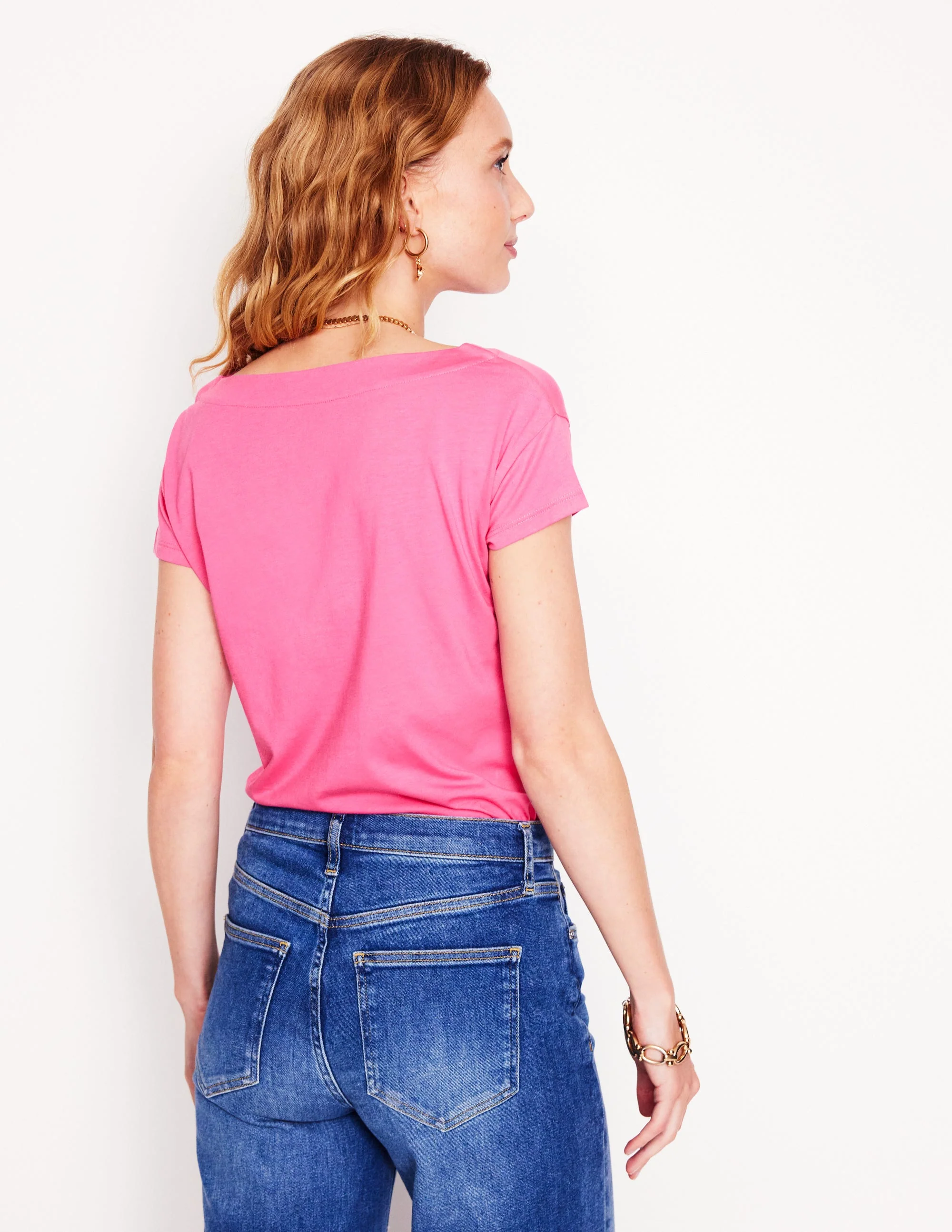 Supersoft Boat Neck T-Shirt-Tickled Pink - Image 3