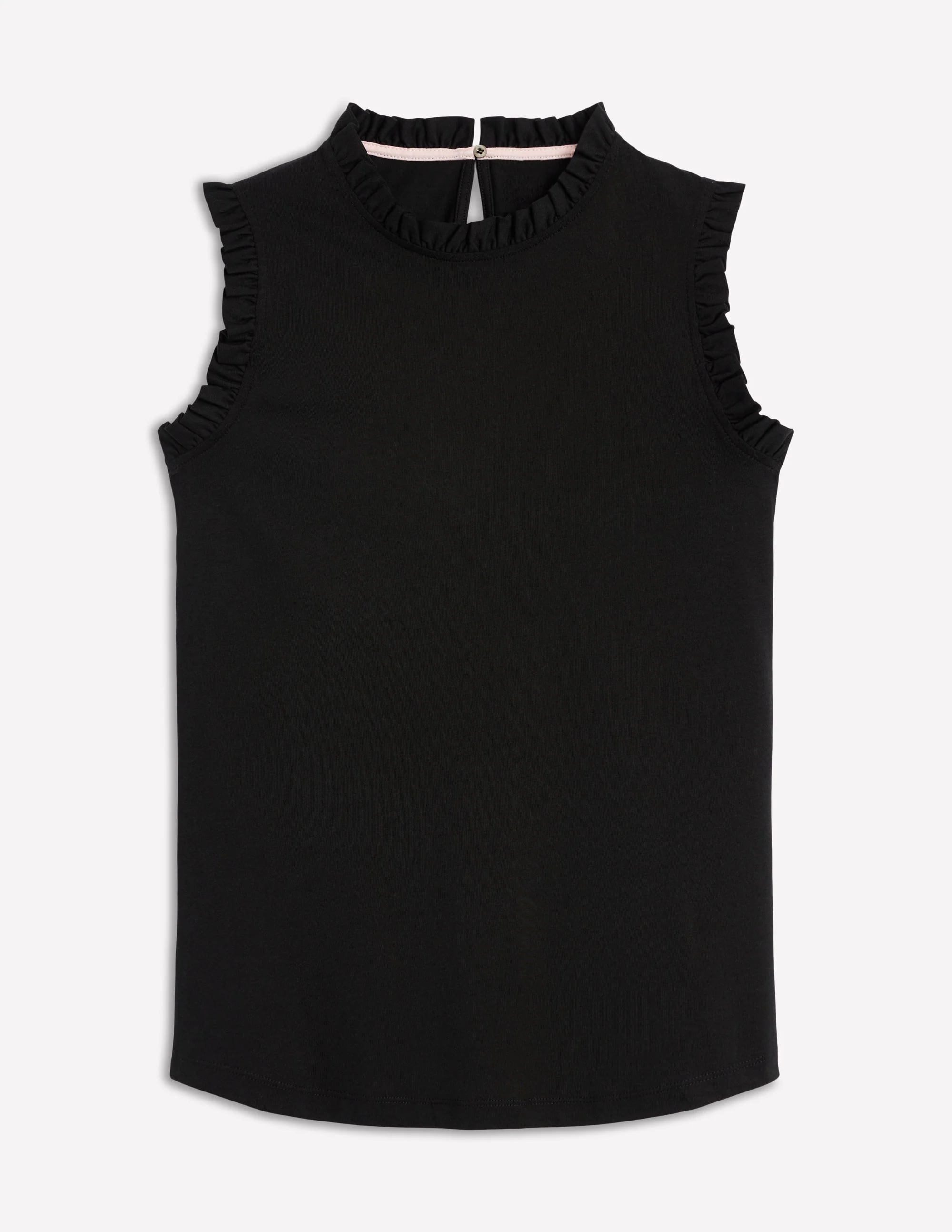 Supersoft Frill Detail Vest-Black - Image 5
