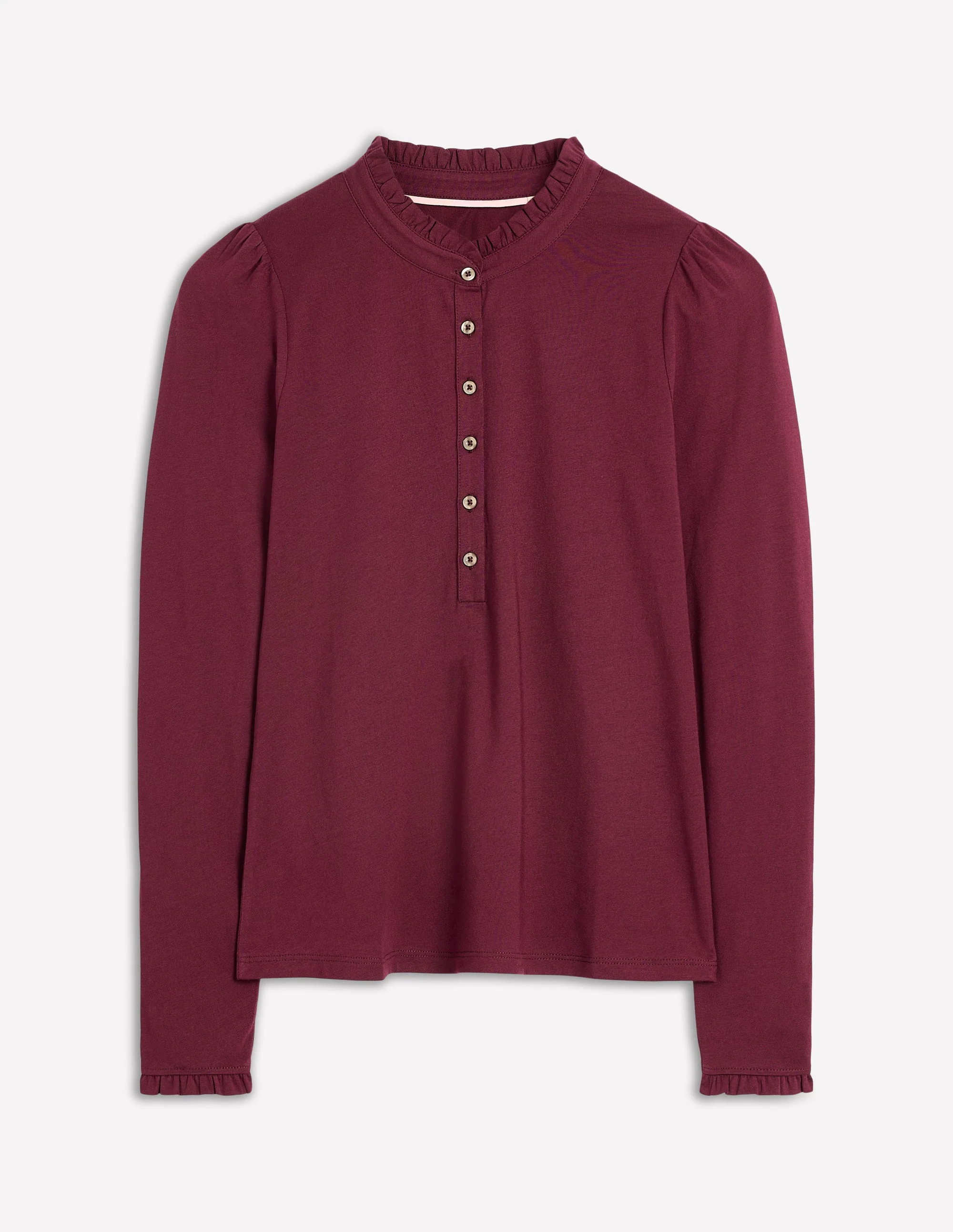 Supersoft Frill Henley Top-Deep Wisteria - Image 5