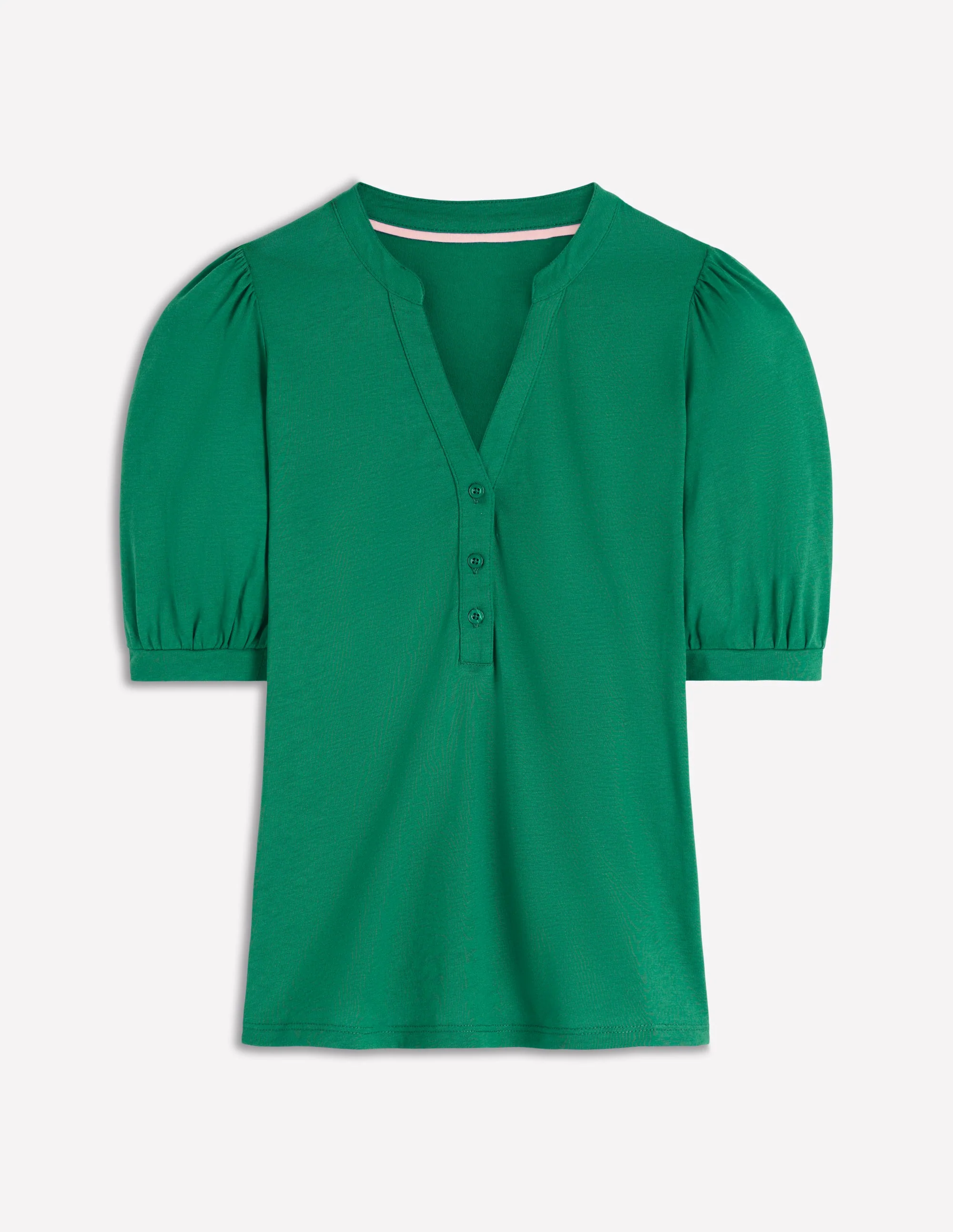Supersoft Short Sleeve Henley-Jewel Green - Image 5