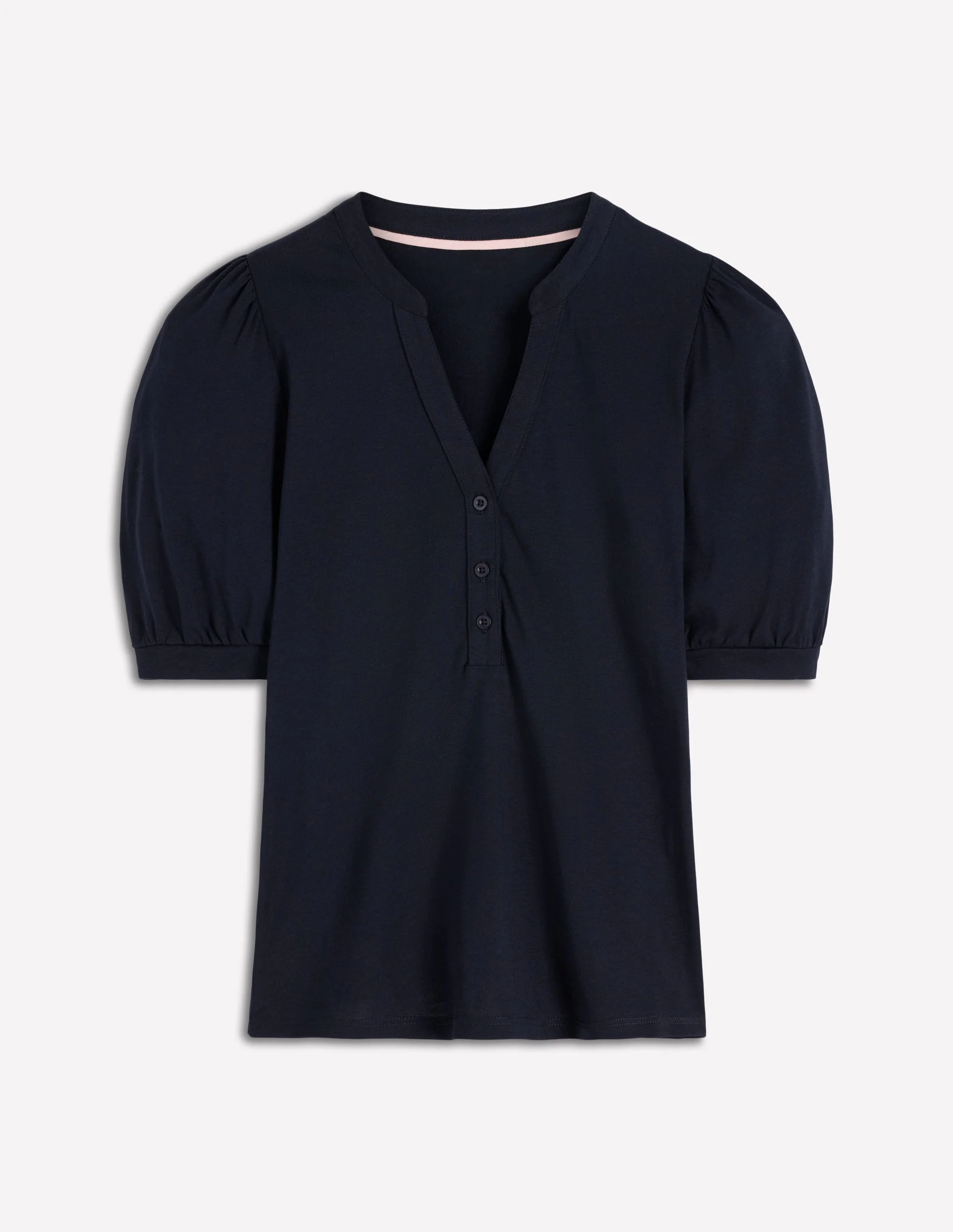 Supersoft Short Sleeve Henley-Navy - Image 5