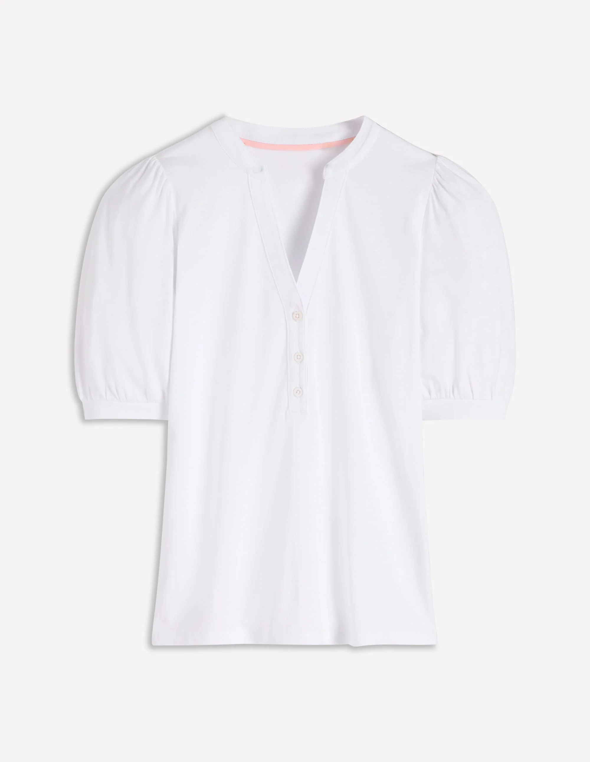 Supersoft Short Sleeve Henley-White - Image 4