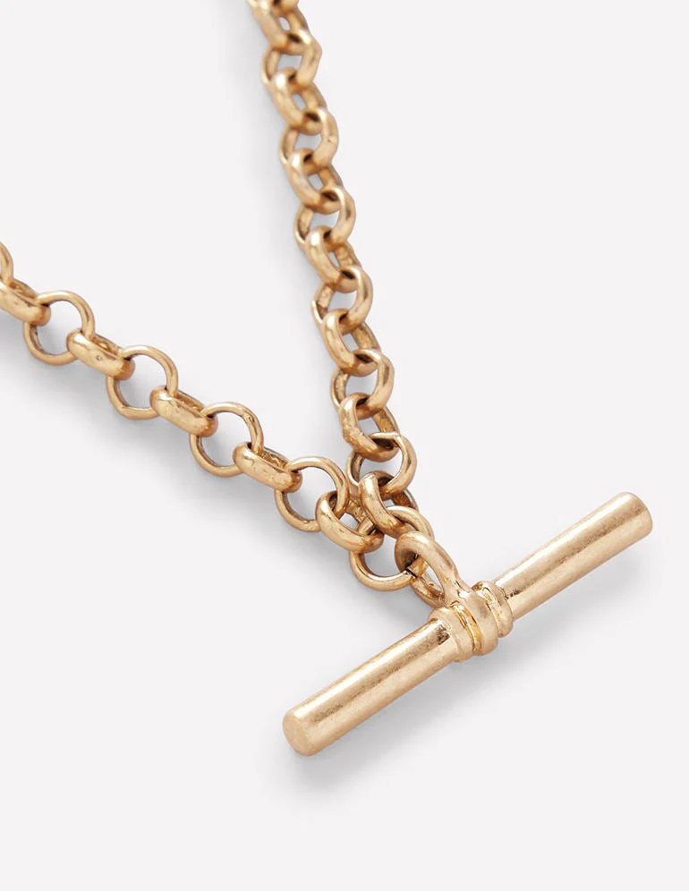 T-bar Chain Necklace-Gold Colour - Image 3