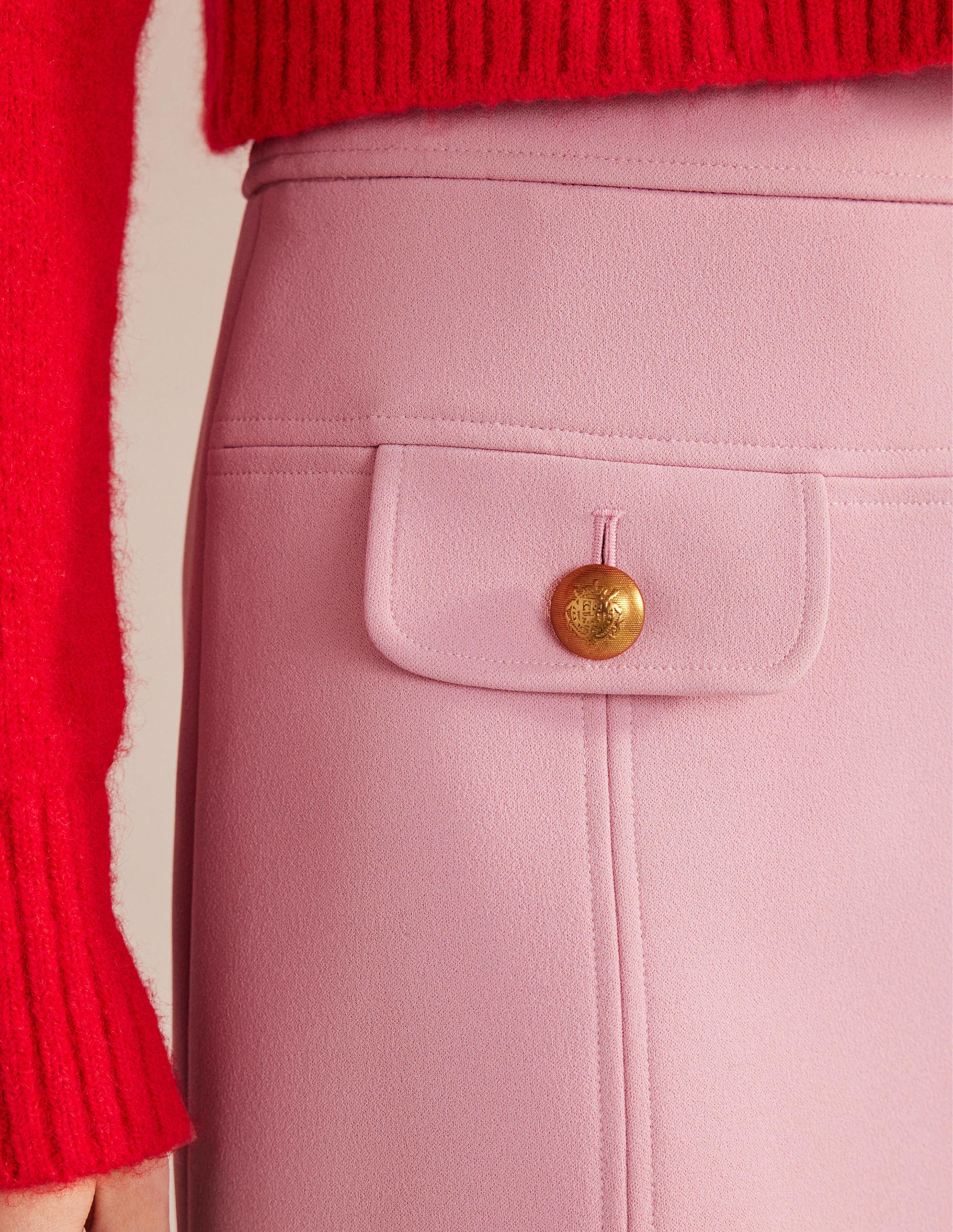 Tailored A-line Mini Skirt-Cameo Pink - Image 2