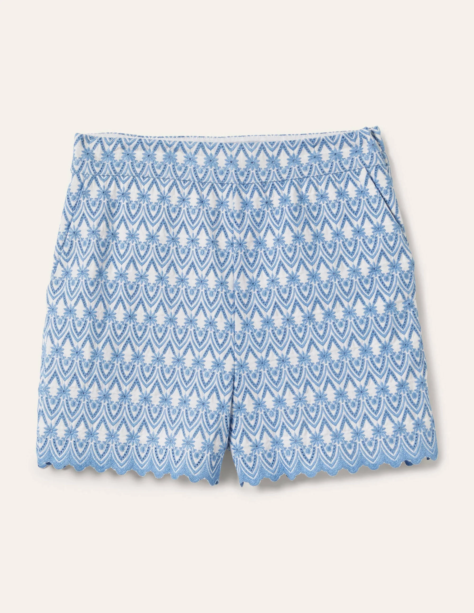 Tamsin Embroidered Shorts-Blue Daisy Broderie - Image 5