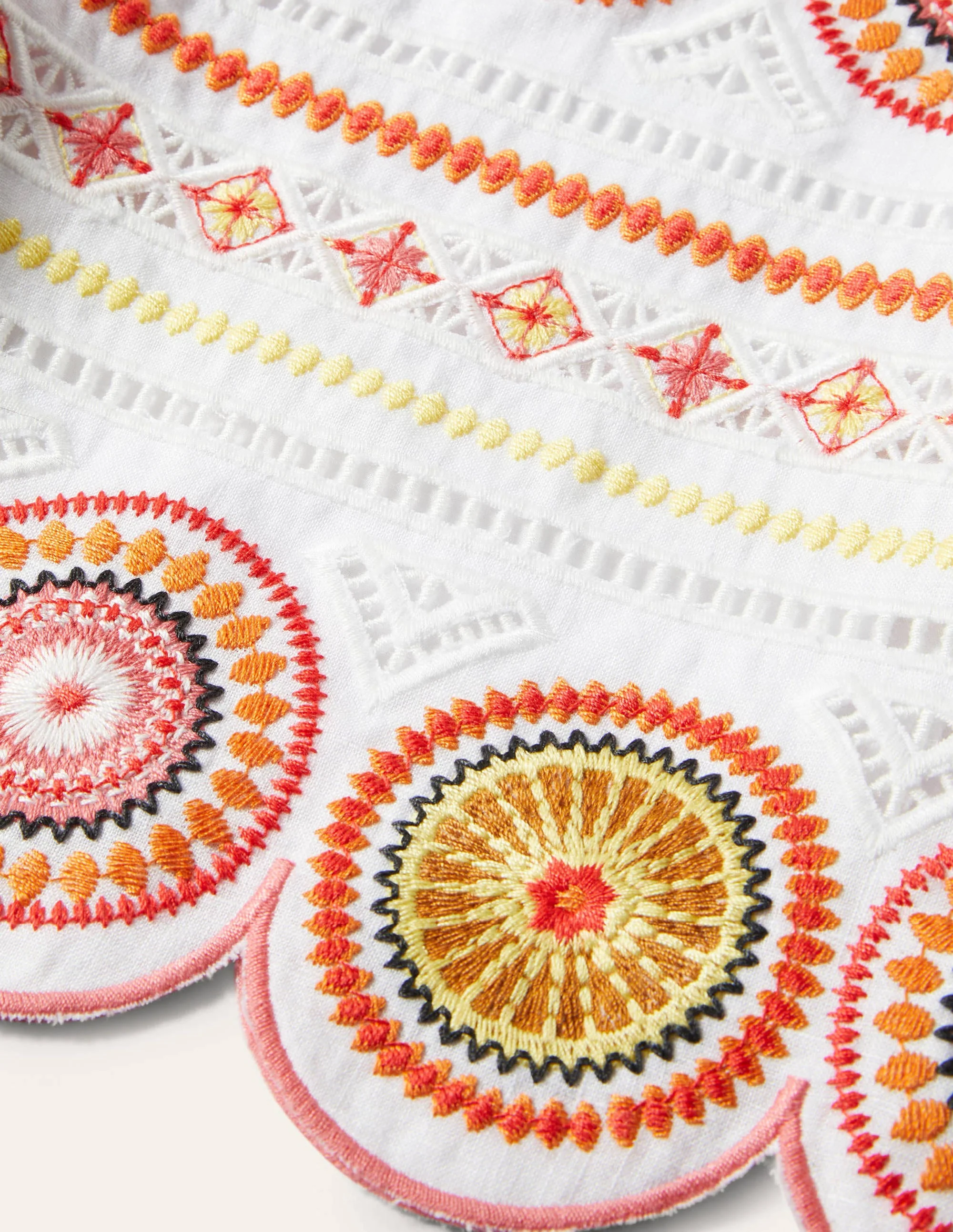 Tamsin Embroidered Shorts-White, Embroidered - Image 5