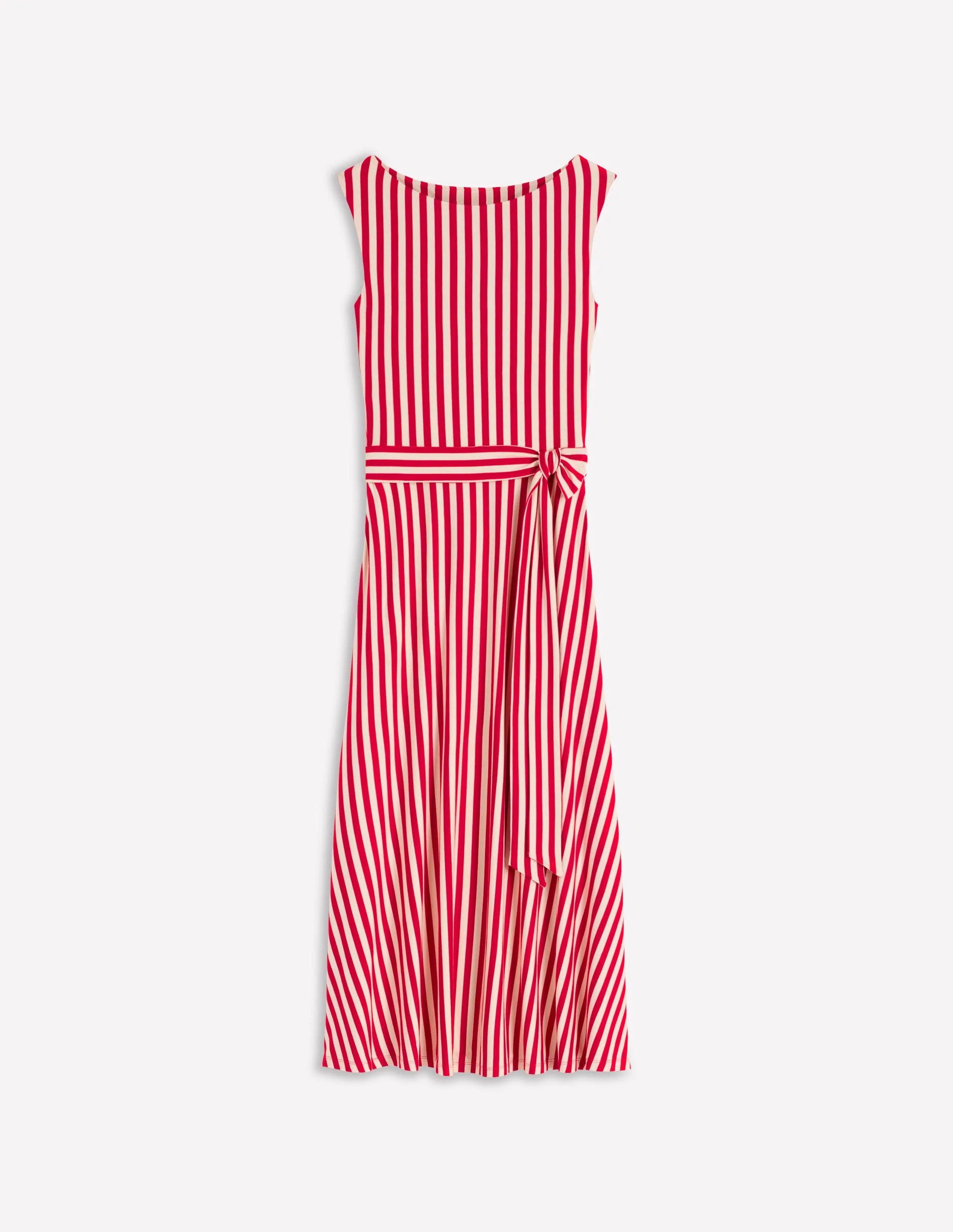 Tamsin Jersey Midi Dress-Merida Red and Ivory Stripe - Image 5