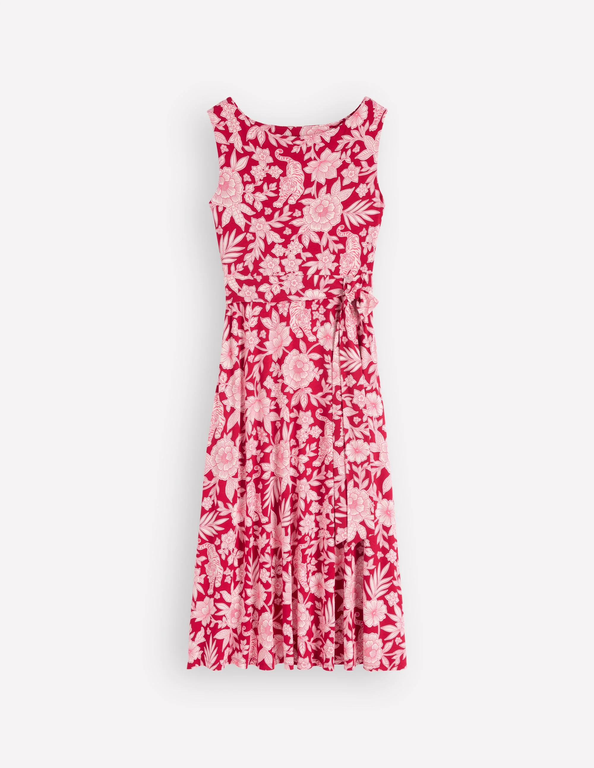 Tamsin Jersey Midi Dress-Spicy Red, Tigers Paradise - Image 5