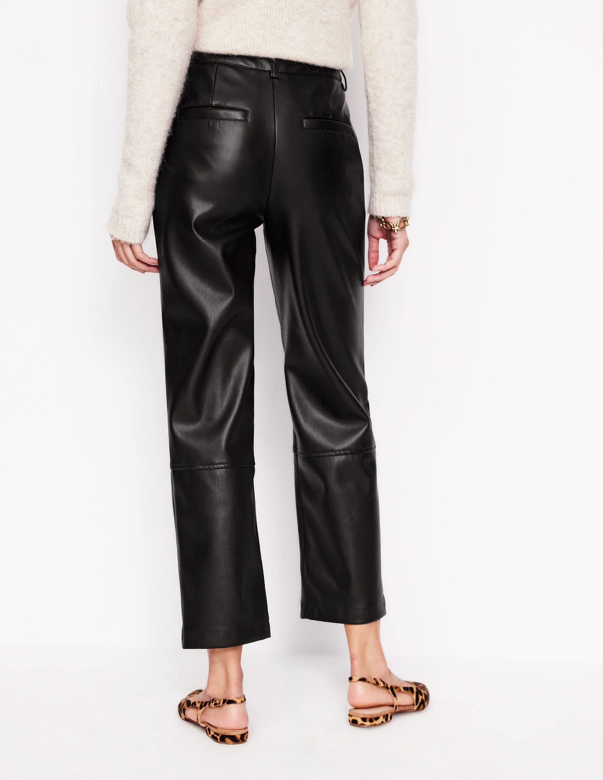 Tapered PU Pants-Black - Image 3