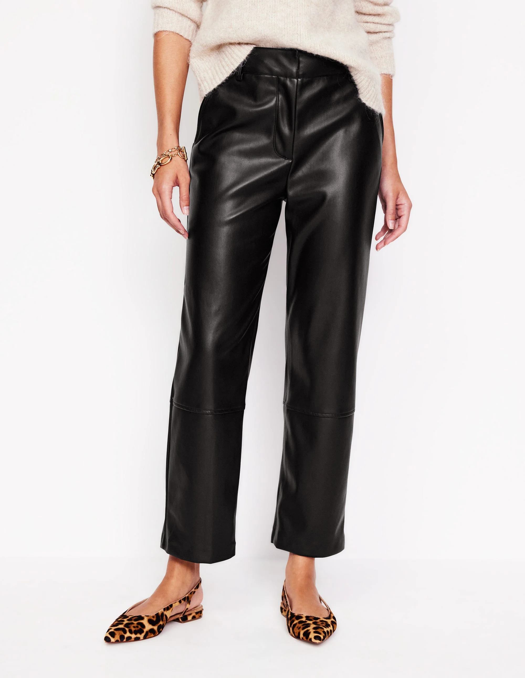 Tapered PU Pants-Black - Image 4