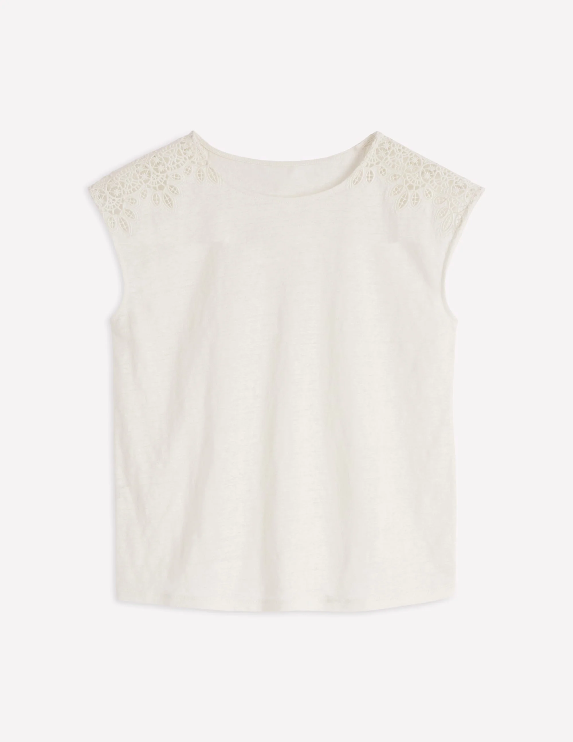 Tara Cutwork Linen Tee-Ivory - Image 7