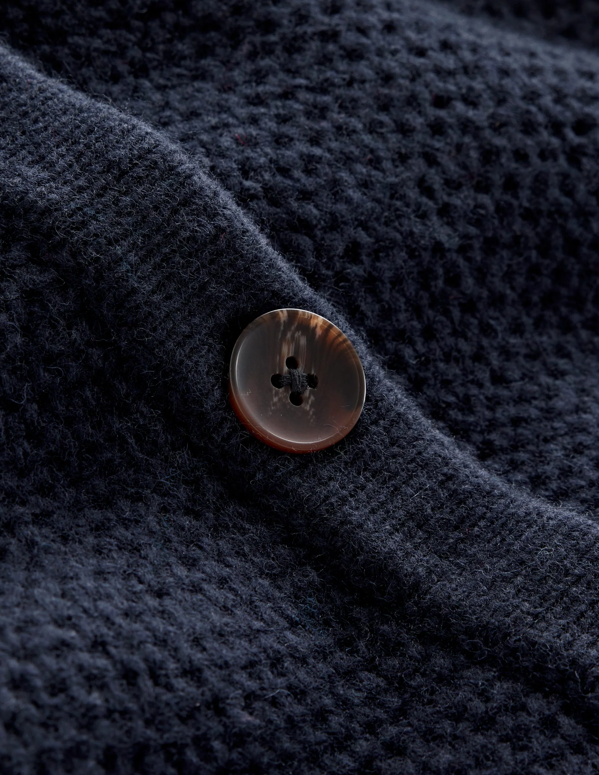 Textured Stitch Cardigan-Navy - Image 6
