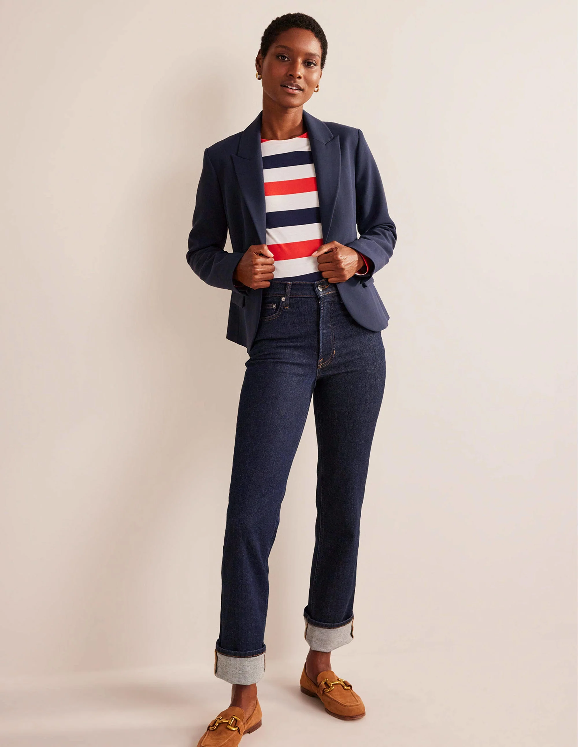 The Canonbury Tailored Blazer-Navy - Image 4