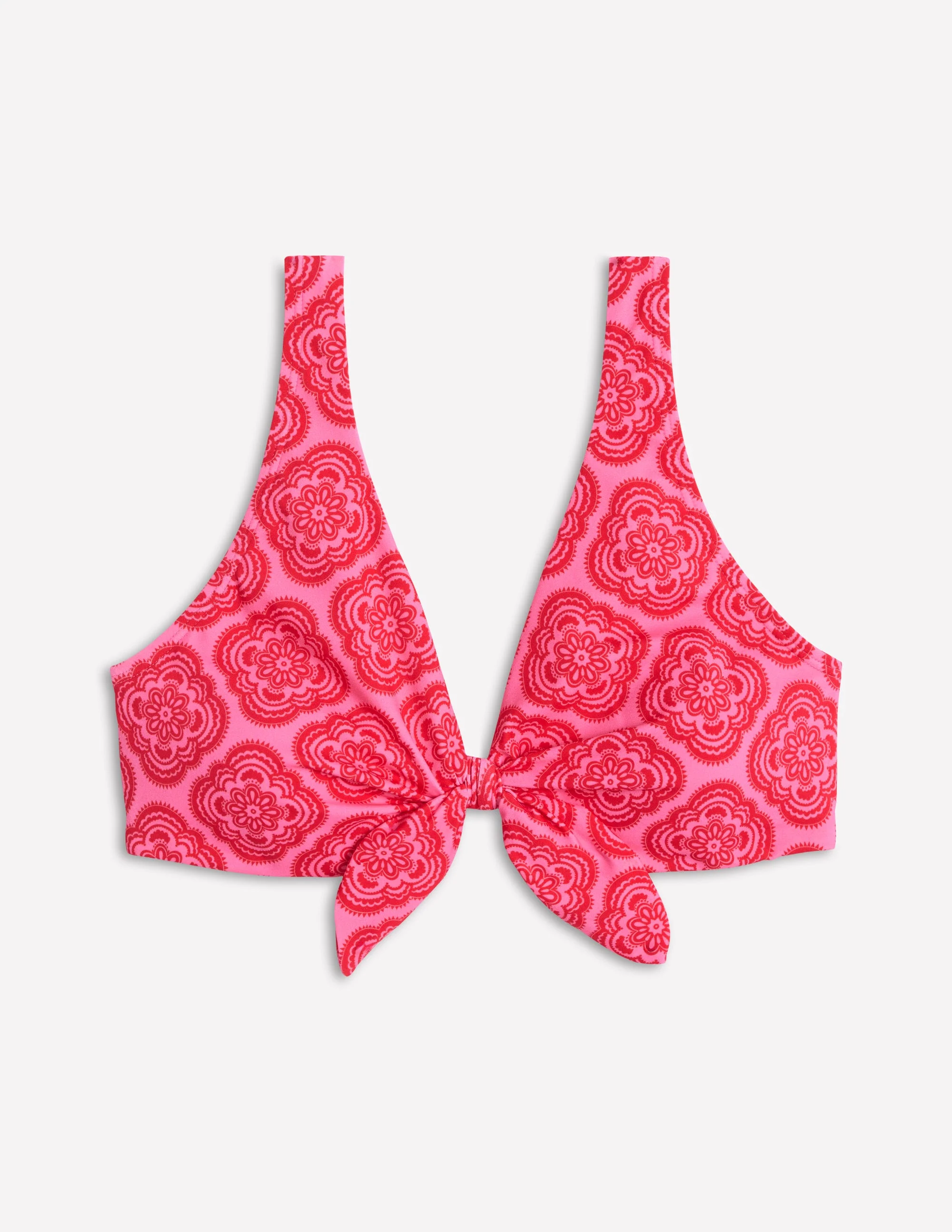 Tie Front Bikini Top-Pink Rose, Botanic Blush - Image 7