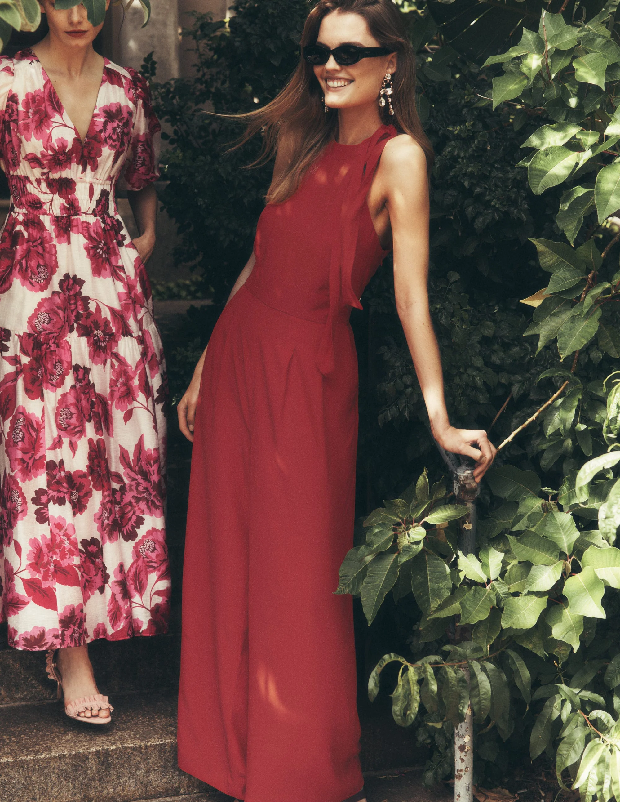 Tie Halter Neck Jumpsuit-Rich Chestnut - Image 6