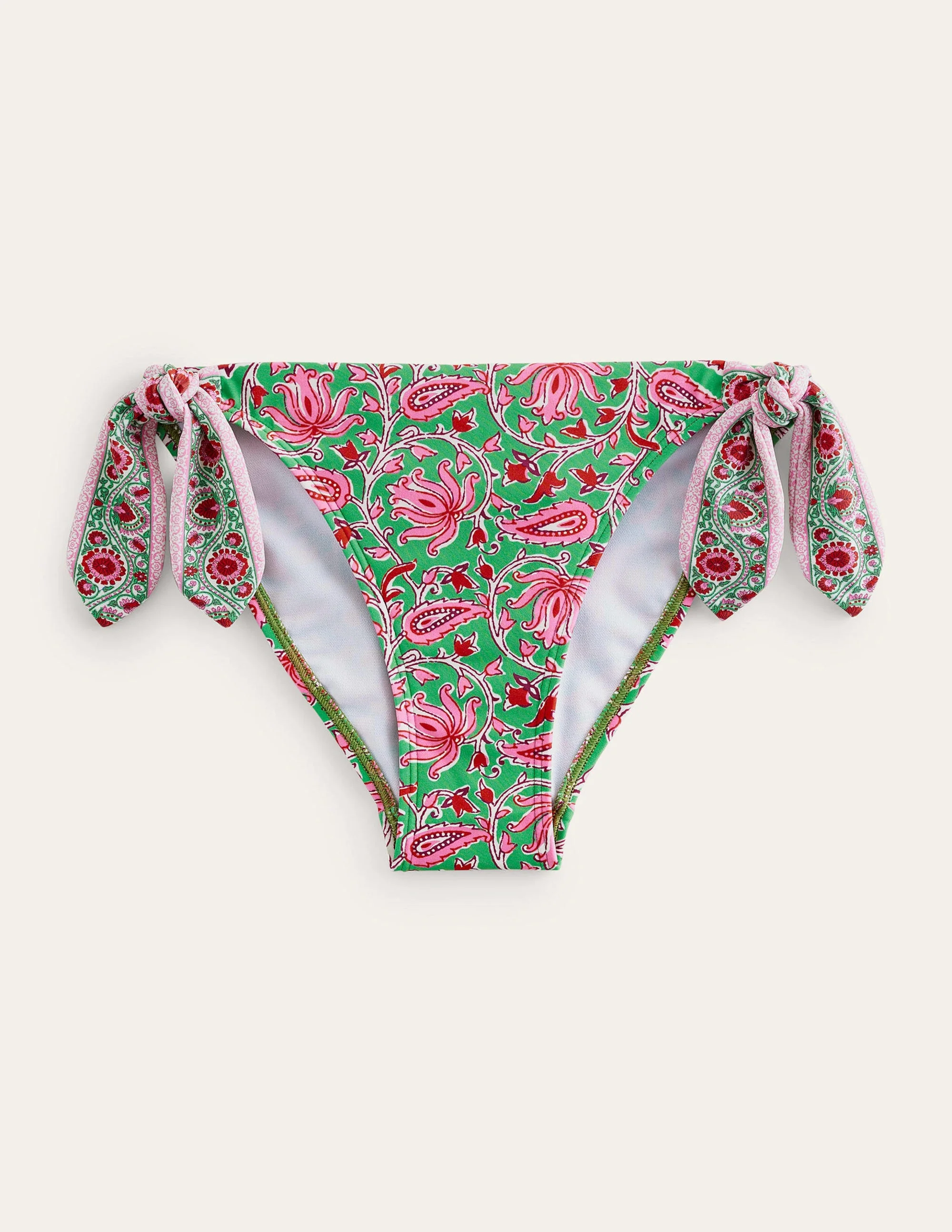 Tie Side Bikini Bottom-Lime, Botanic Vine - Image 5