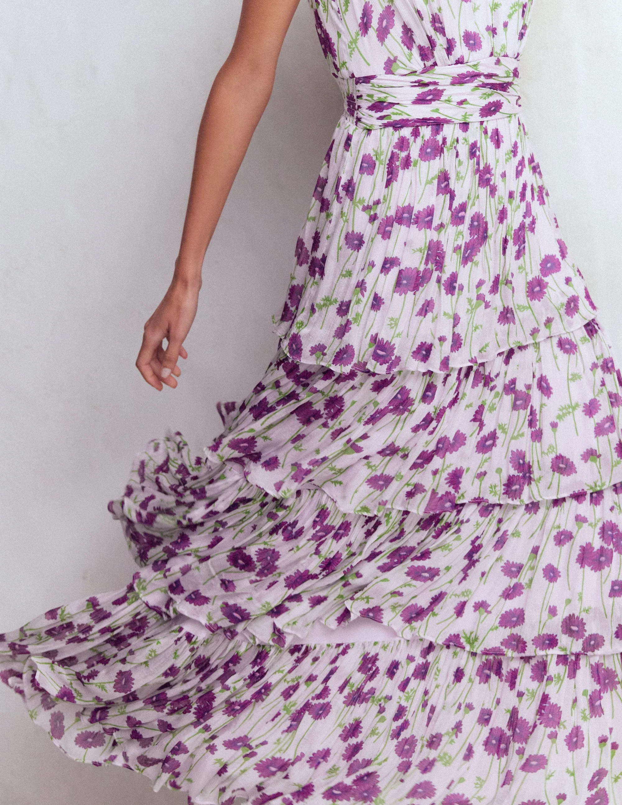 Tiered Sleeveless Dress-Purple Dandelion - Image 3