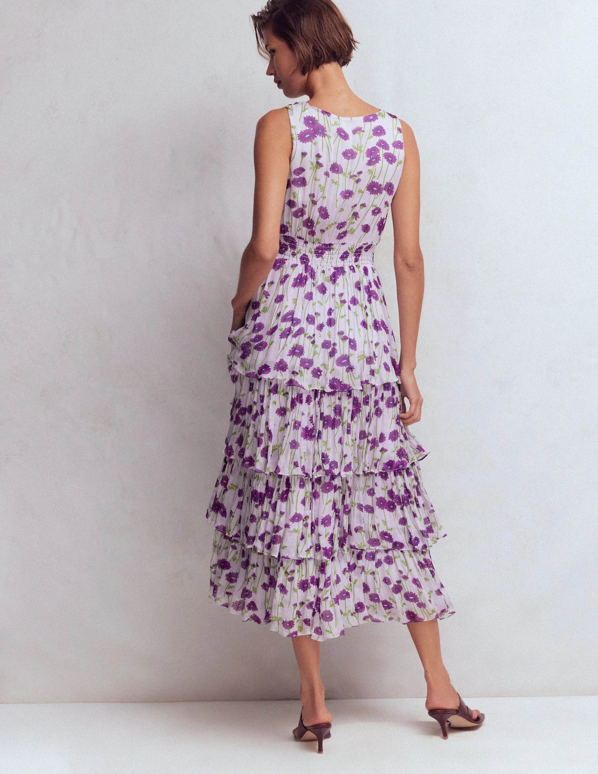 Tiered Sleeveless Dress-Purple Dandelion - Image 4