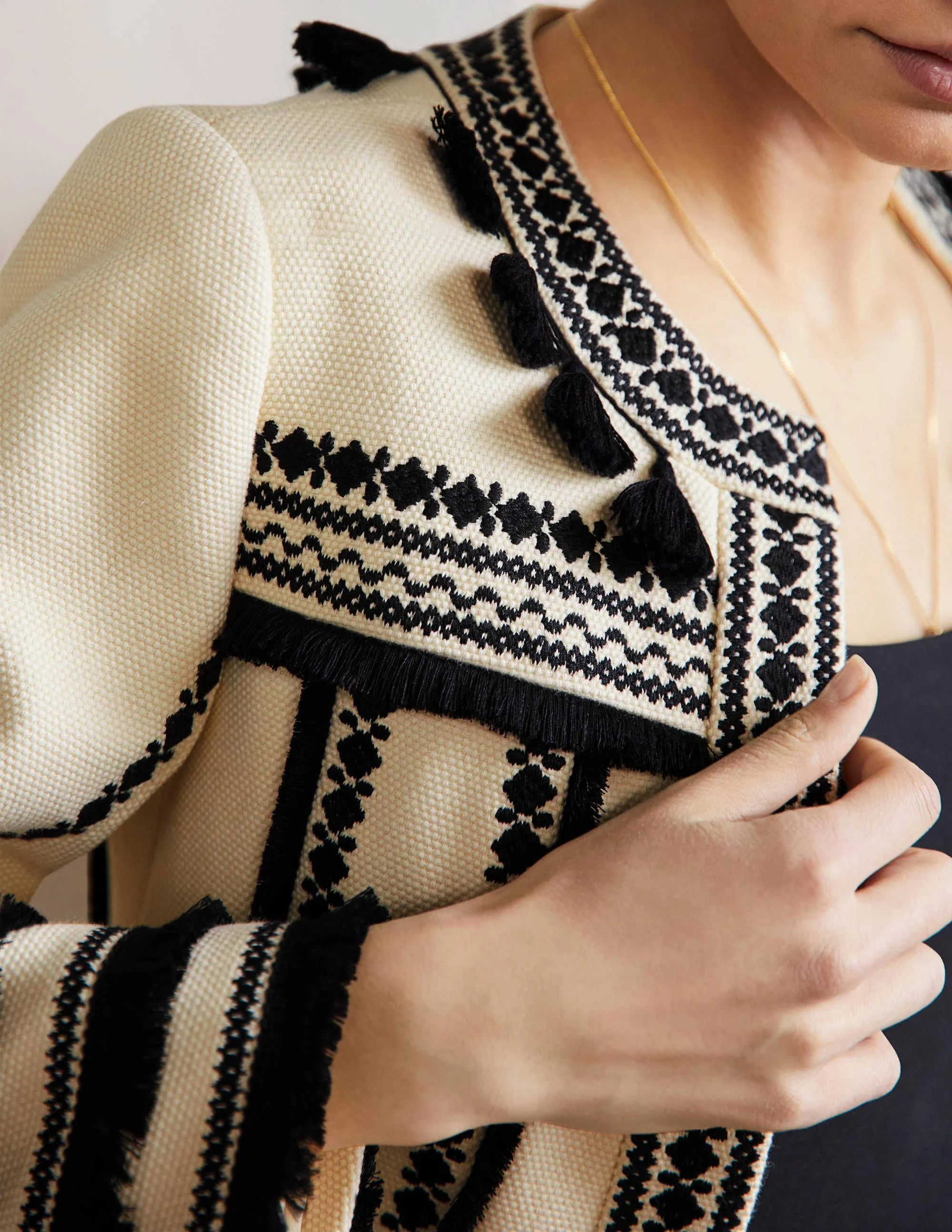 Tilda Embroidered Jacket-Natural - Image 2