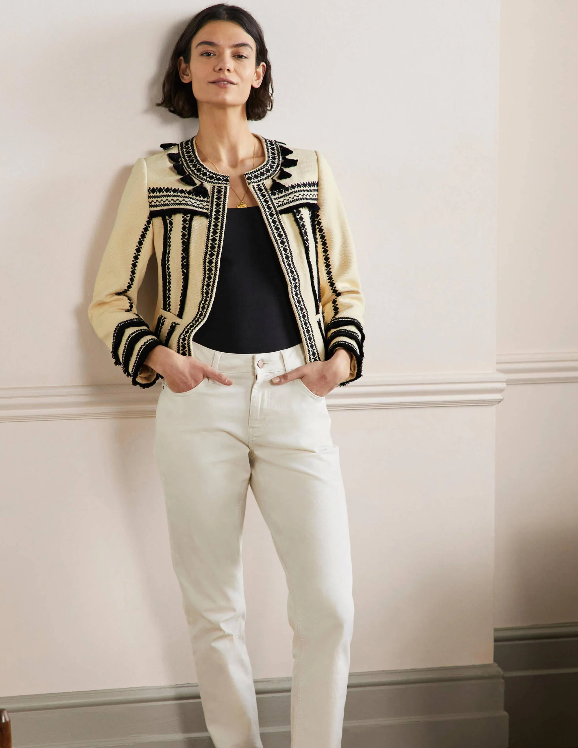 Tilda Embroidered Jacket-Natural - Image 5