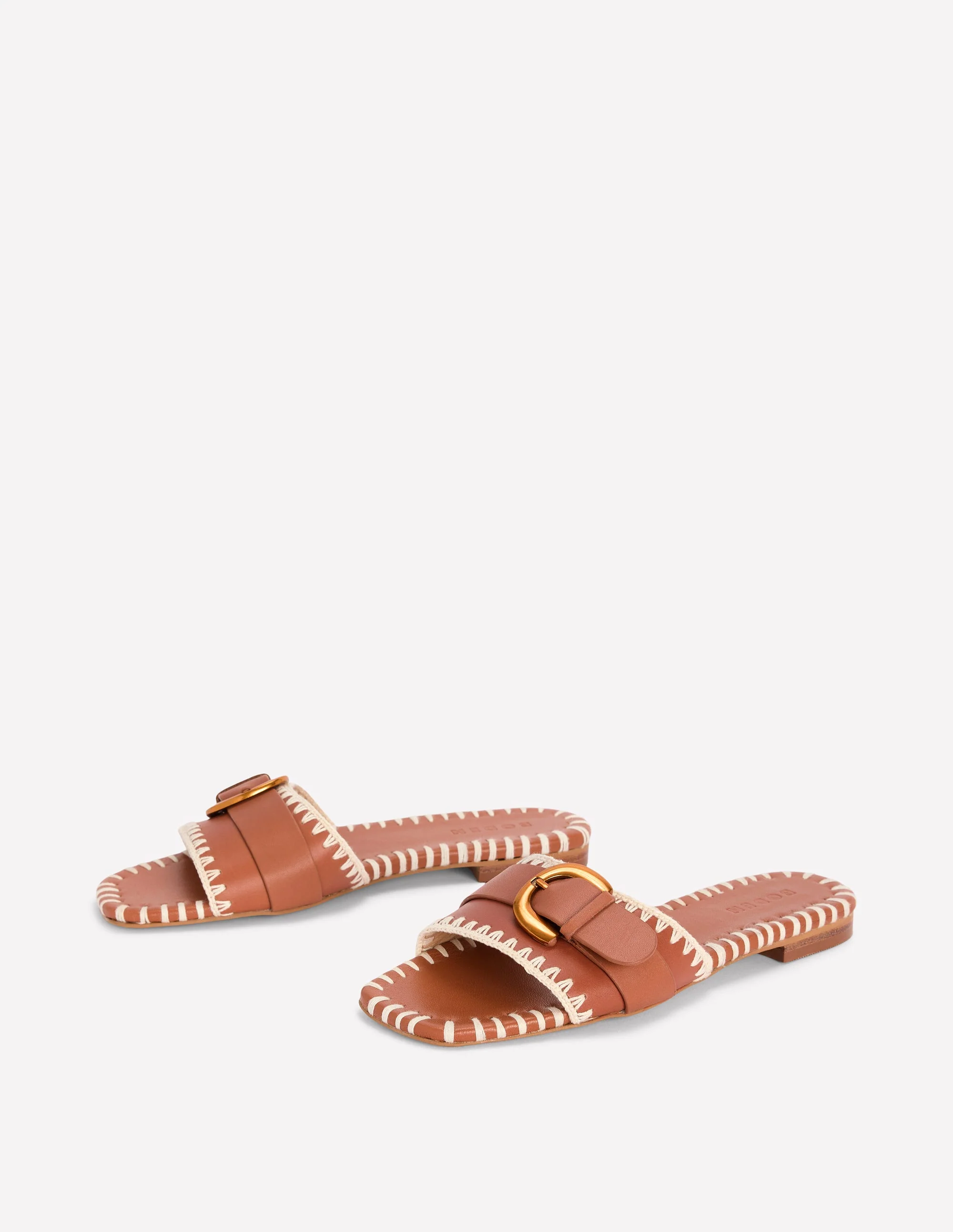 Trim Detail Flat Sandal-Tan - Image 3
