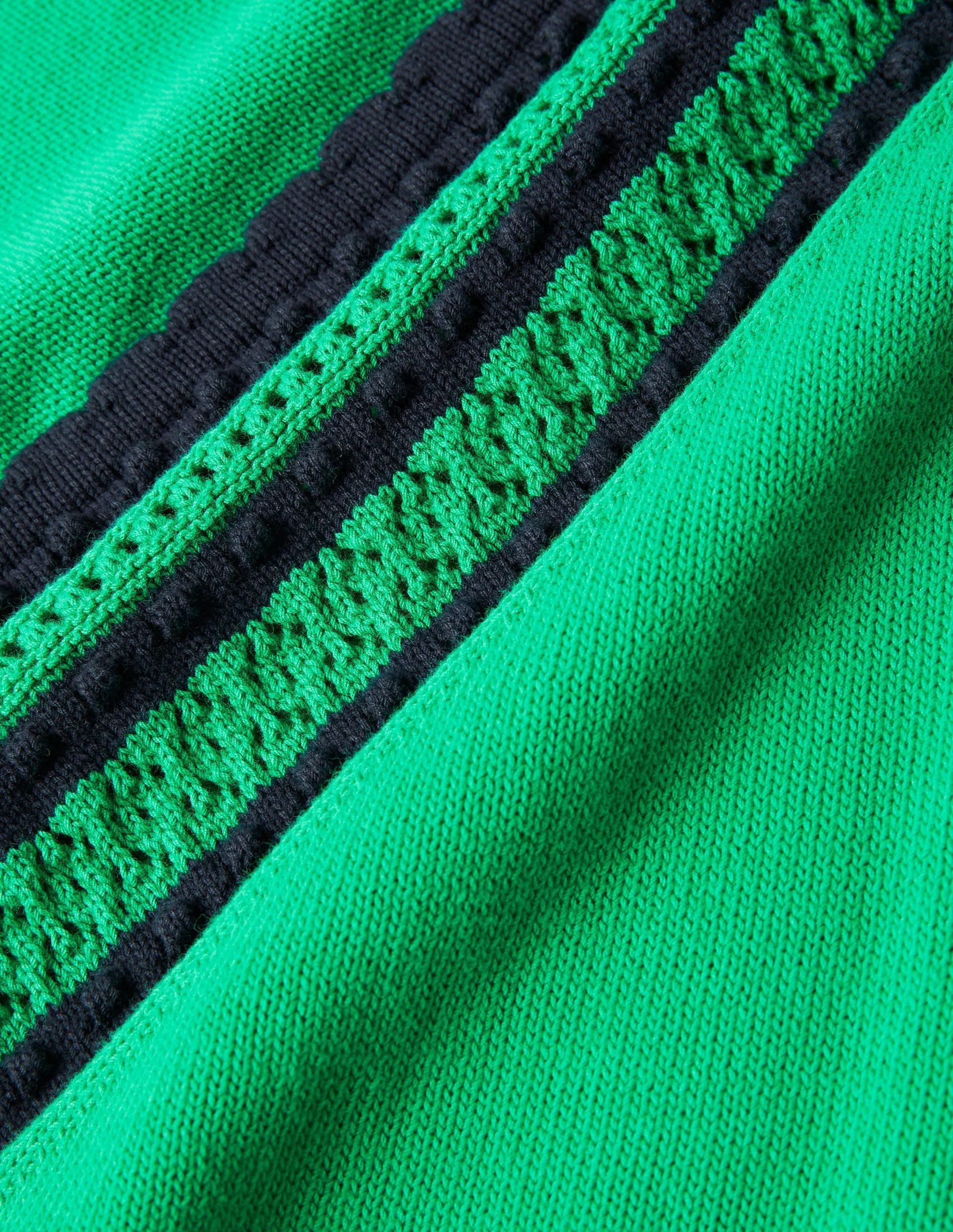 Trim Detail Knitted Midi Dress-Rich Emerald - Image 6