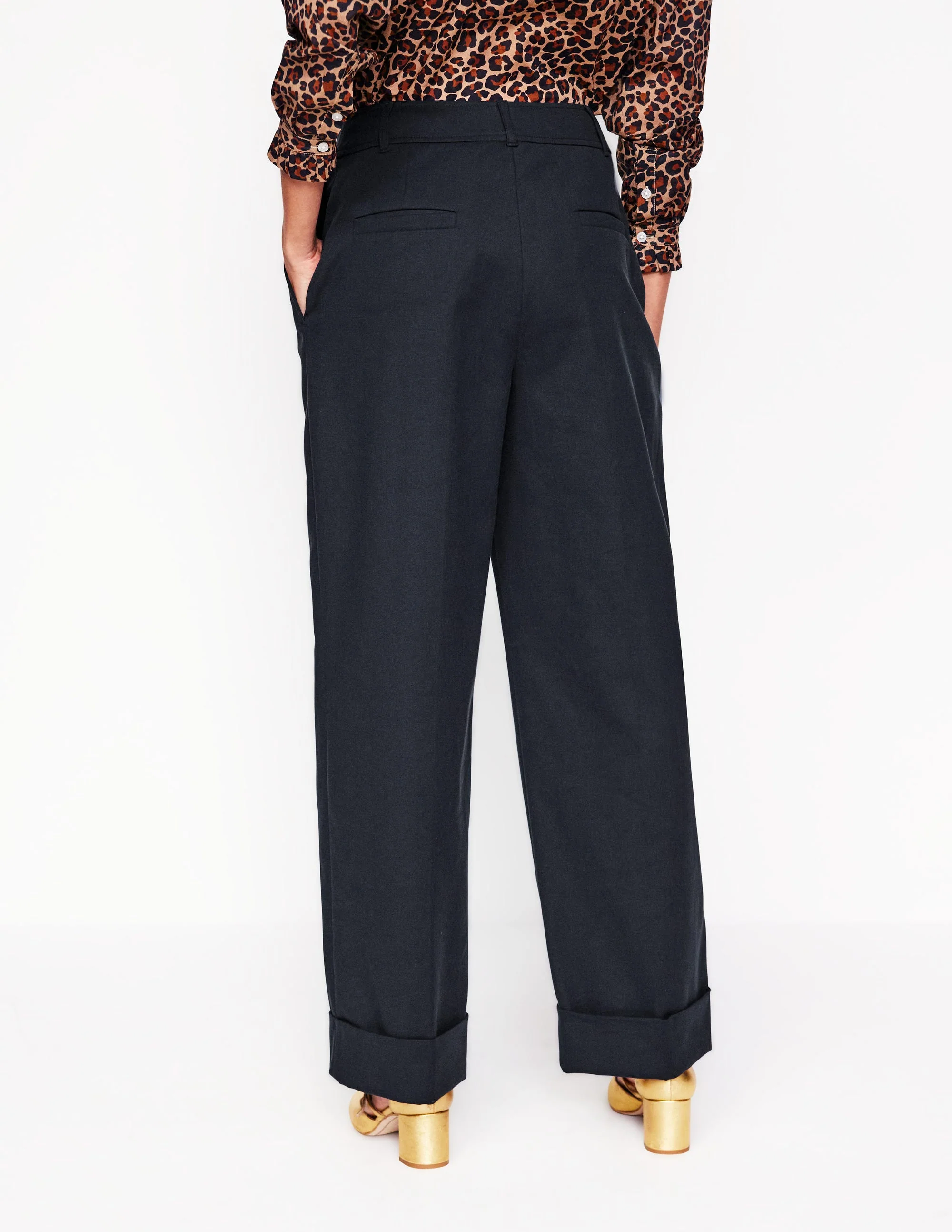 Turn Up Pants-Navy - Image 2