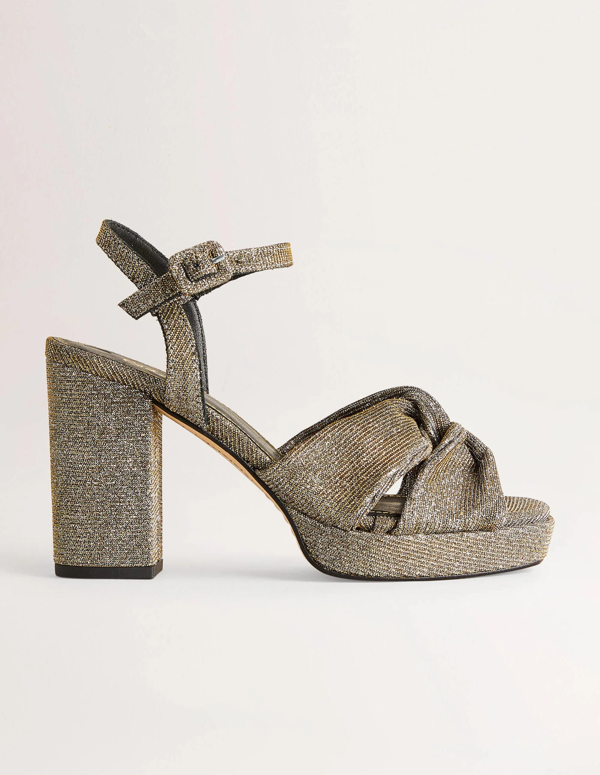 Twist Front Platform Sandals-Gold Metallic - Image 2
