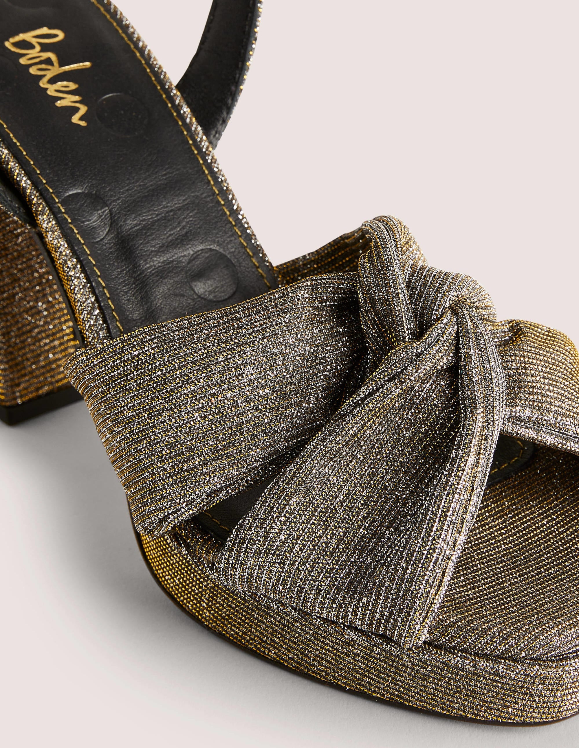 Twist Front Platform Sandals-Gold Metallic - Image 4