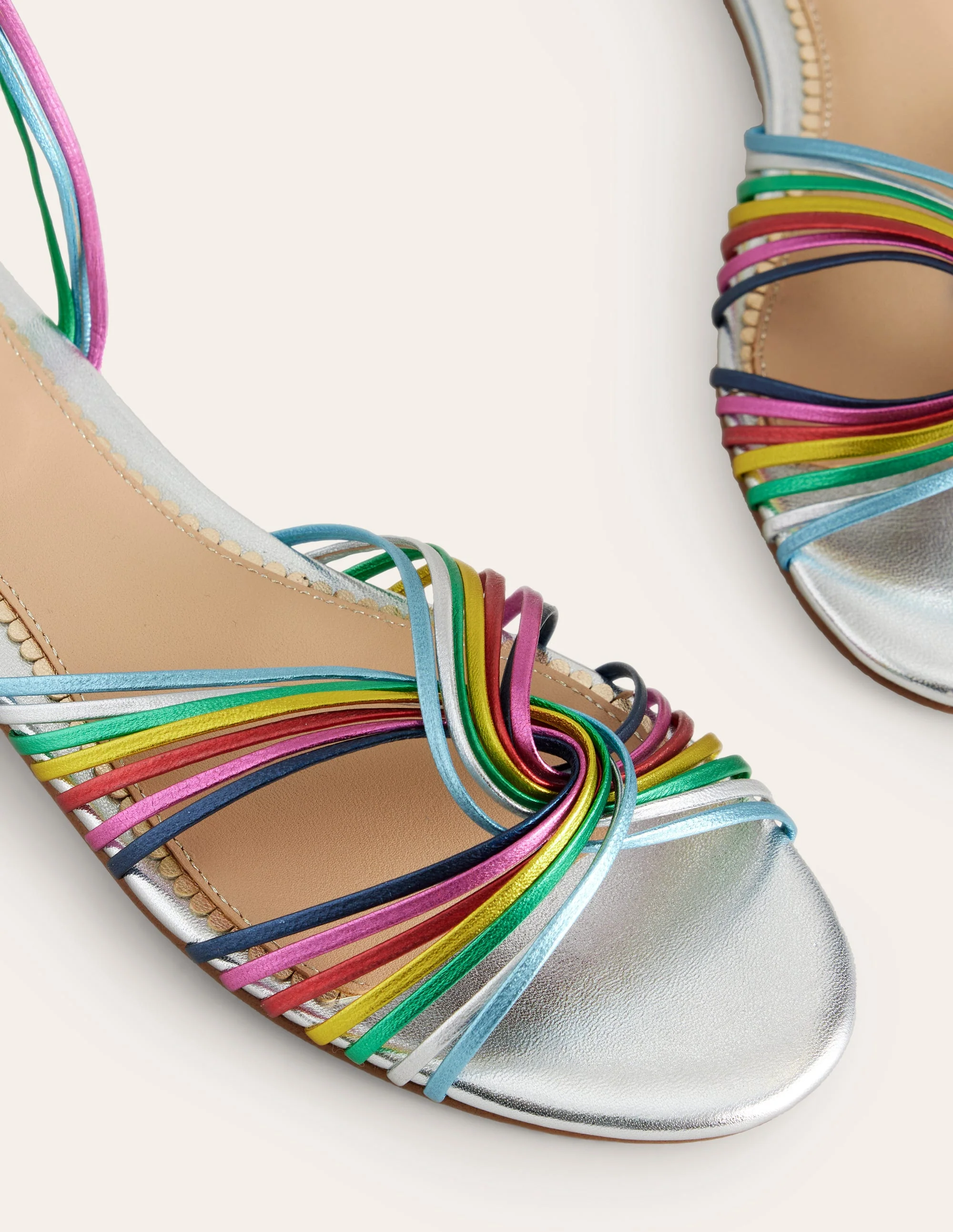 Twist Front Sandals-Multi Metallic Leather - Image 5
