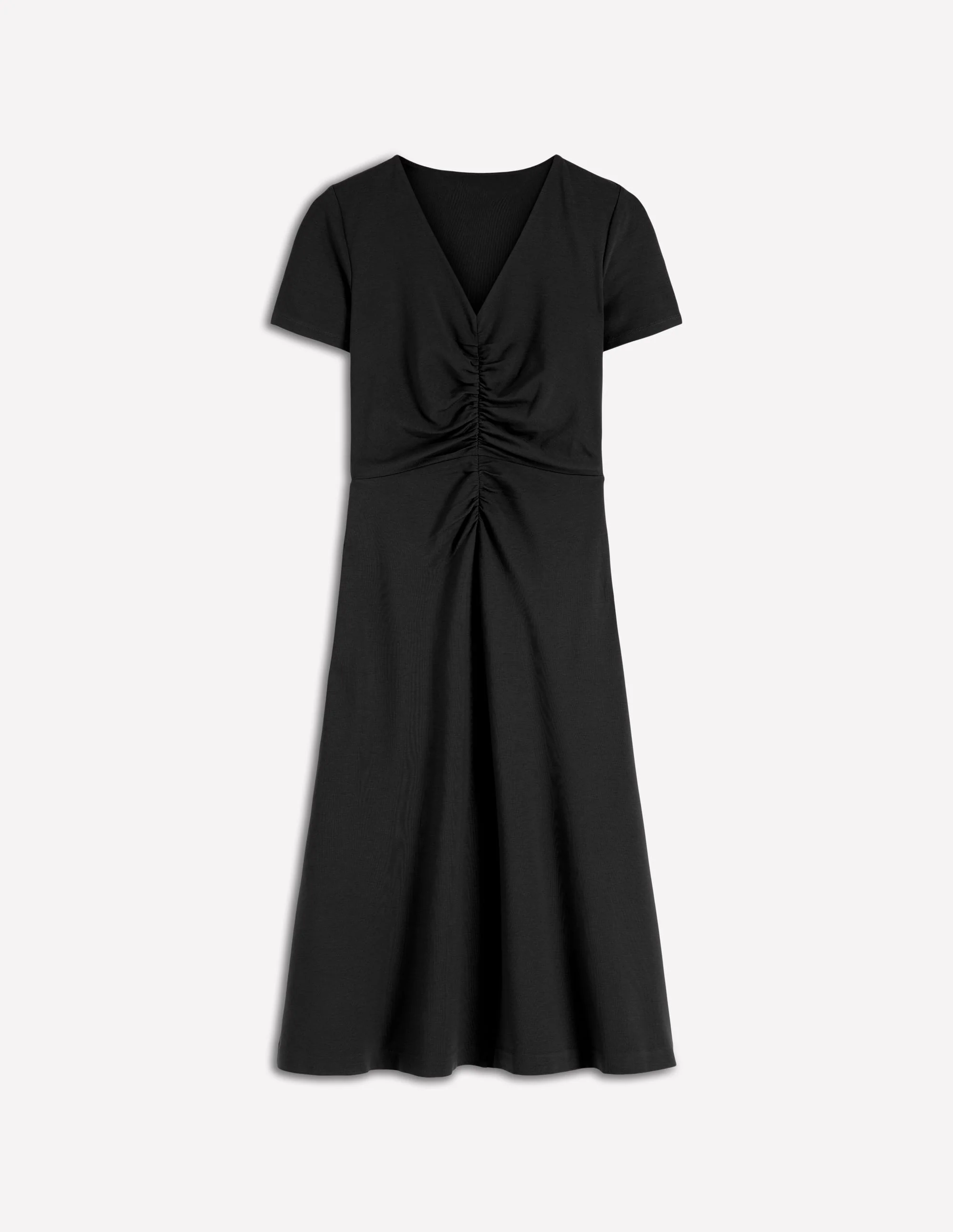Una Ruched Front Ponte Dress-Black - Image 5