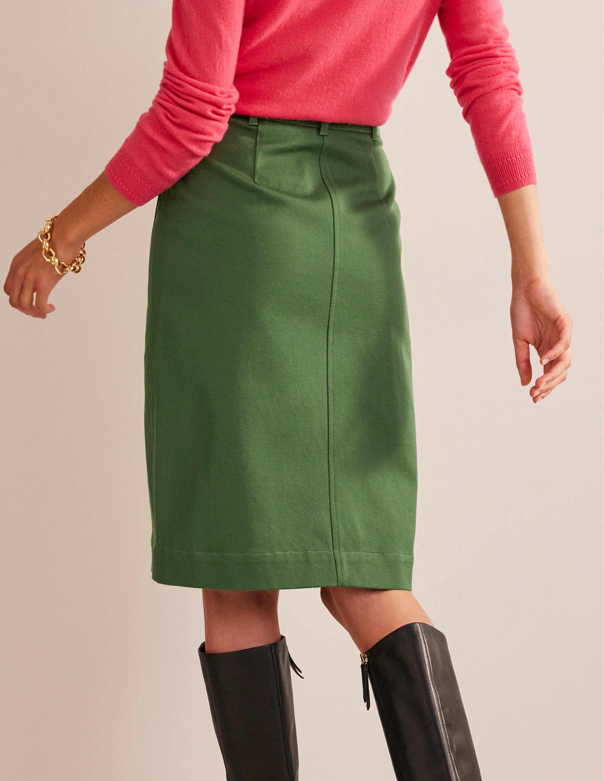 Utility Pocket Midi Skirt-Winter Green - Image 3