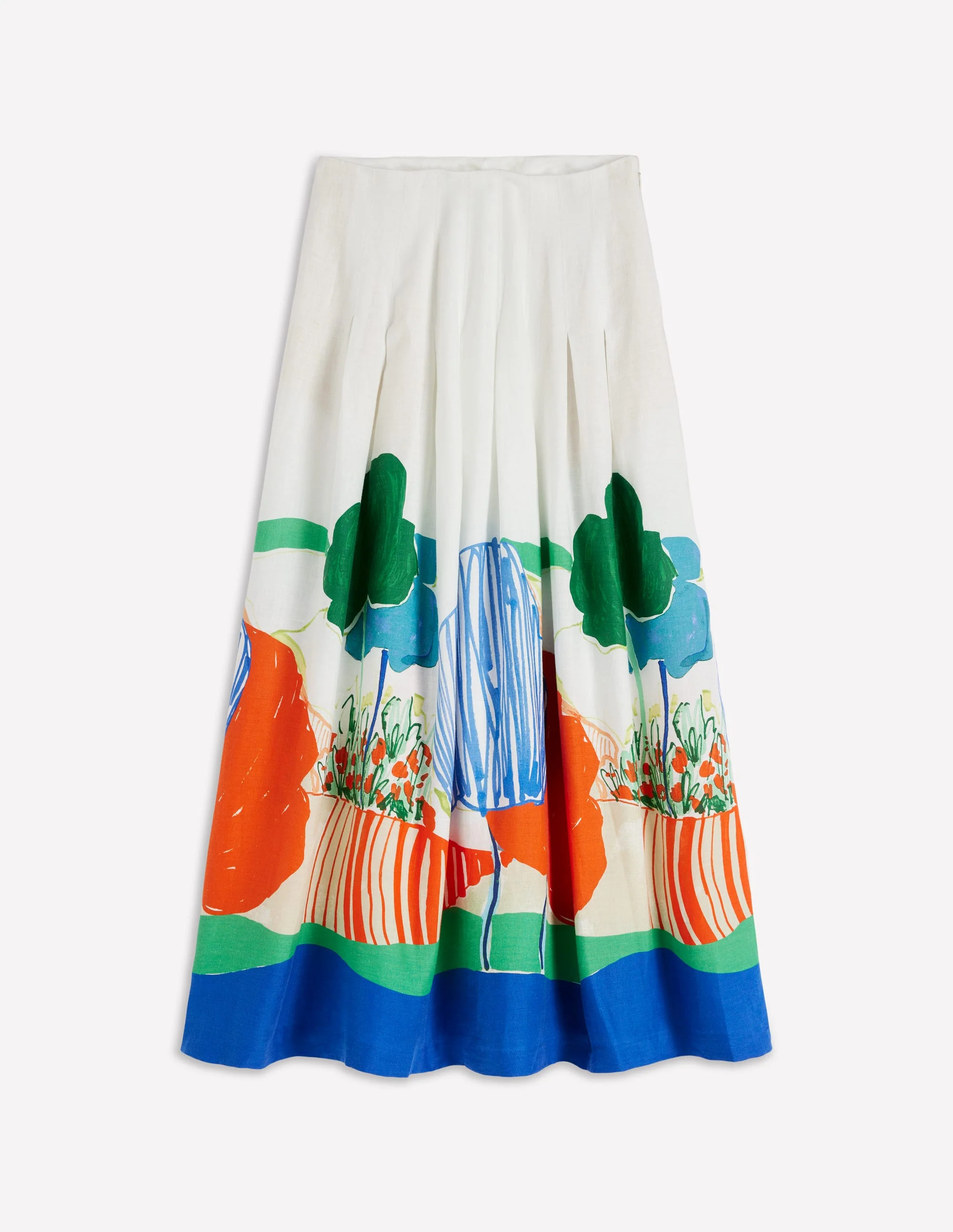 Valentina Linen Skirt-Multi, Abstract Valley - Image 7