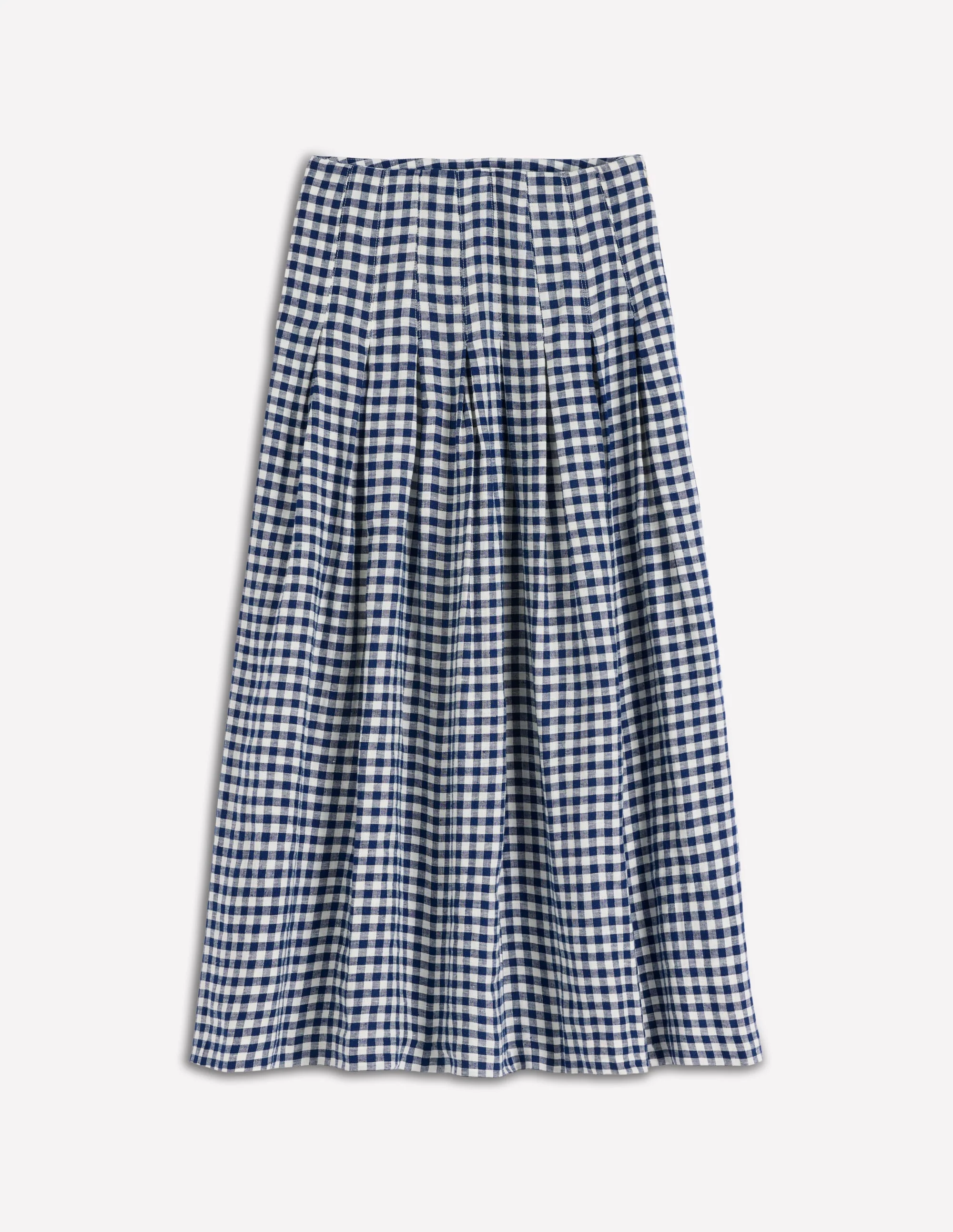 Valentina Linen Skirt-Navy Gingham - Image 7