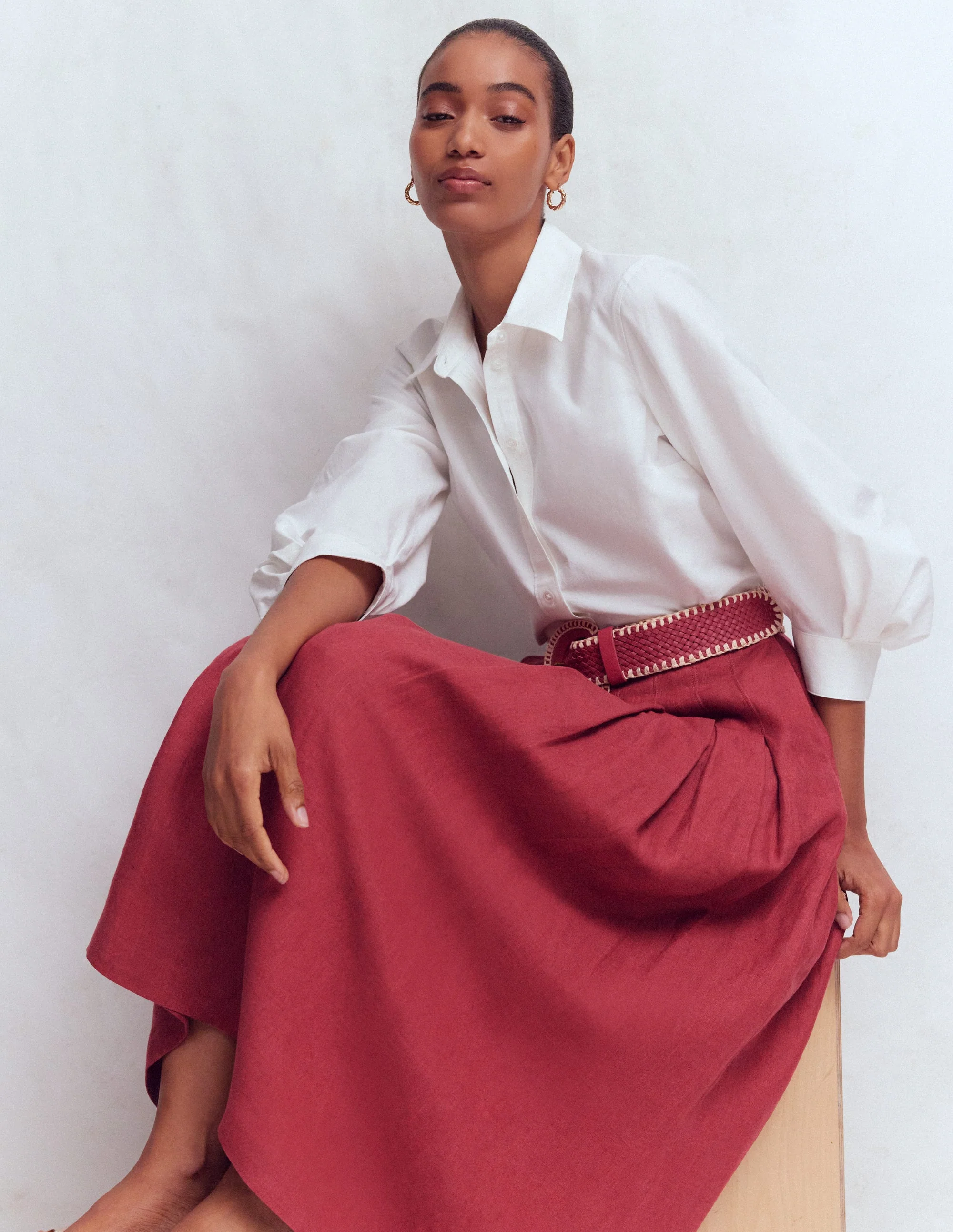 Valentina Linen Skirt-Rich Chestnut - Image 5
