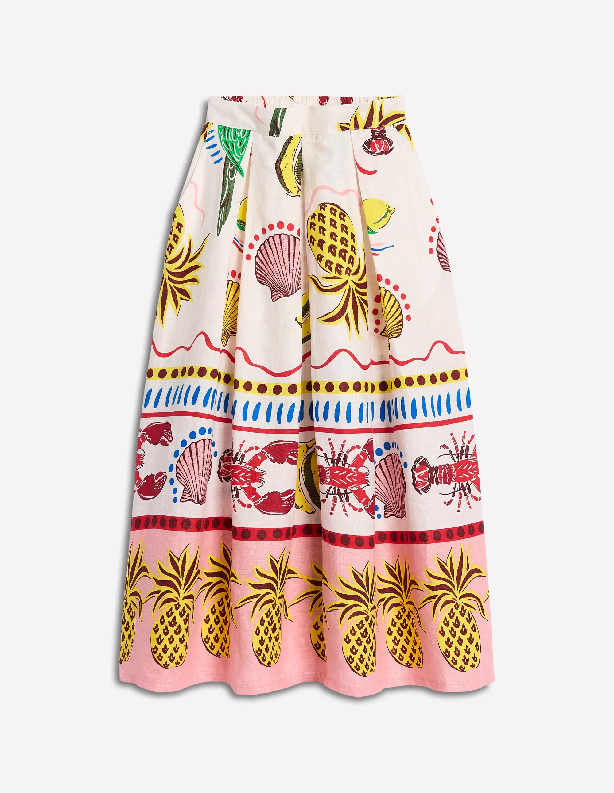Verity Linen Midi Skirt-Multi, Tropical Bonanza - Image 6