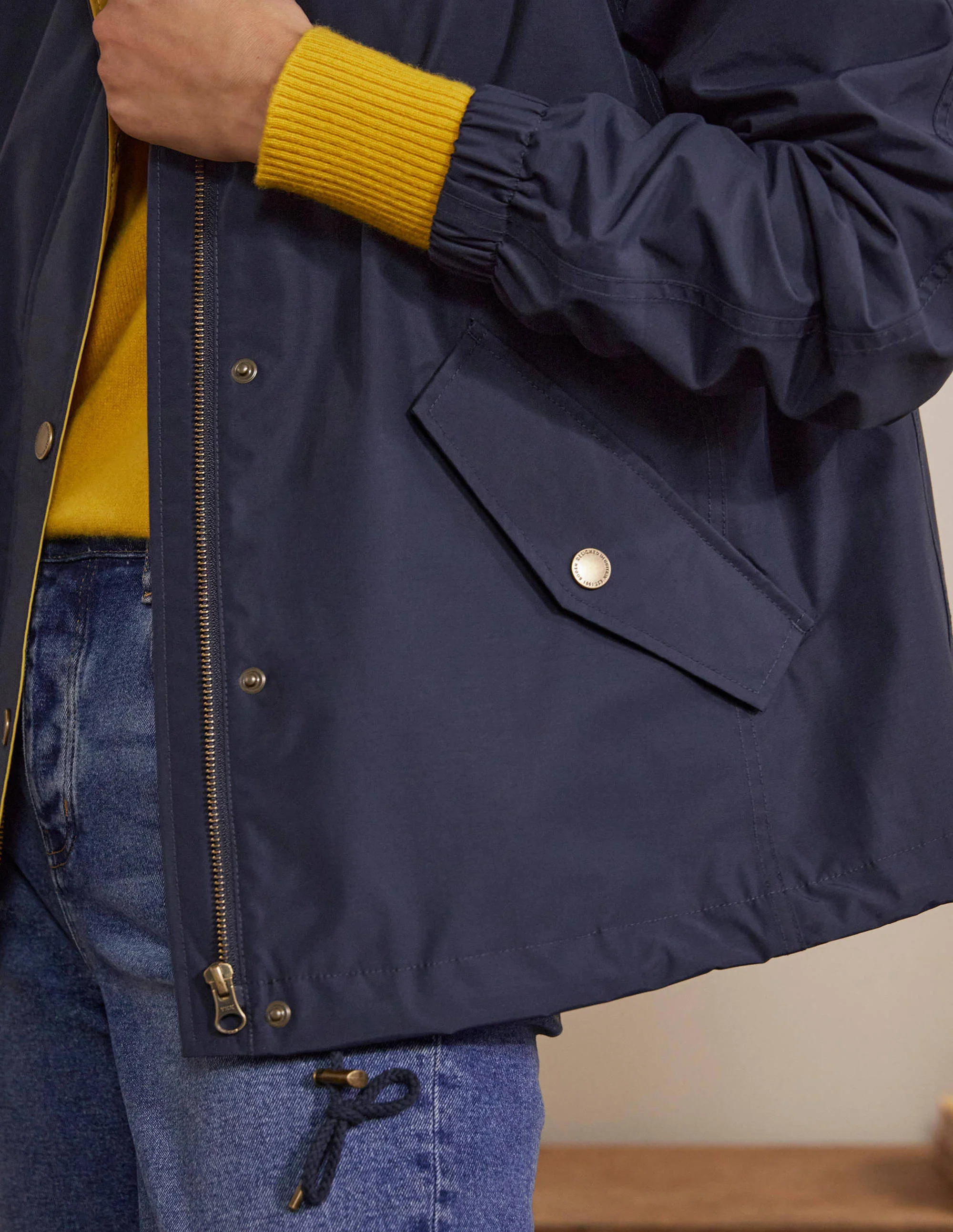 Waterproof Hooded Jacket-Navy