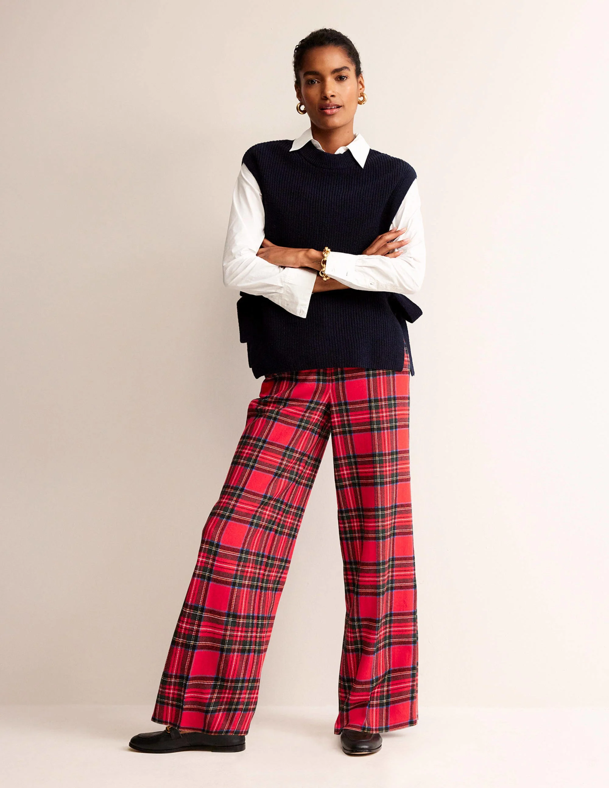 Westbourne Check Pants-Red Tartan Check