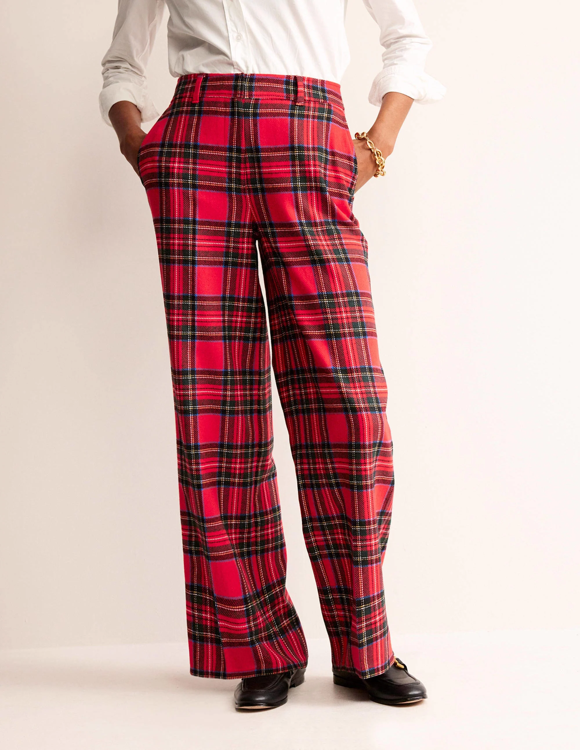 Westbourne Check Pants-Red Tartan Check - Image 4