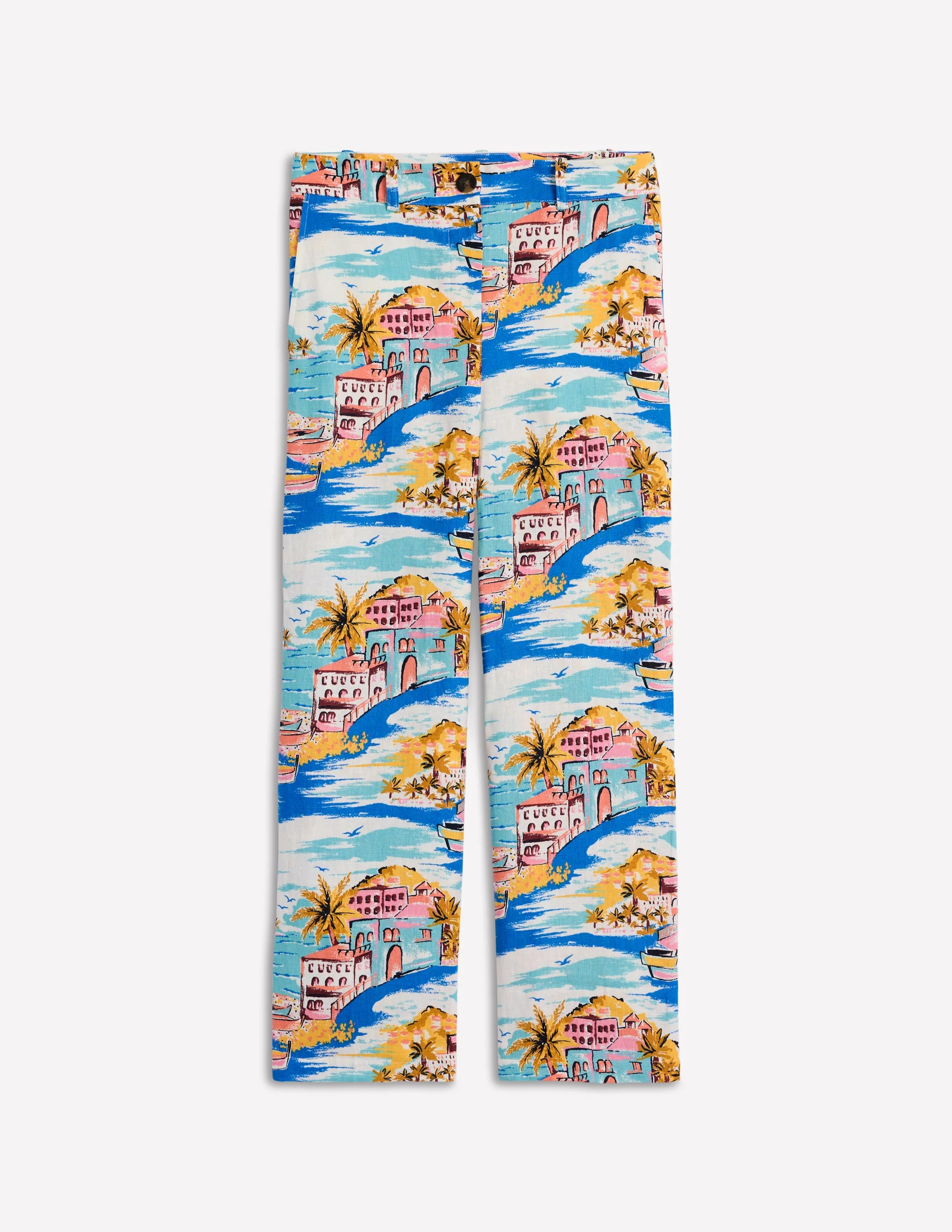 Westbourne Crop Linen Pants-Multi, Paradise Bay - Image 6