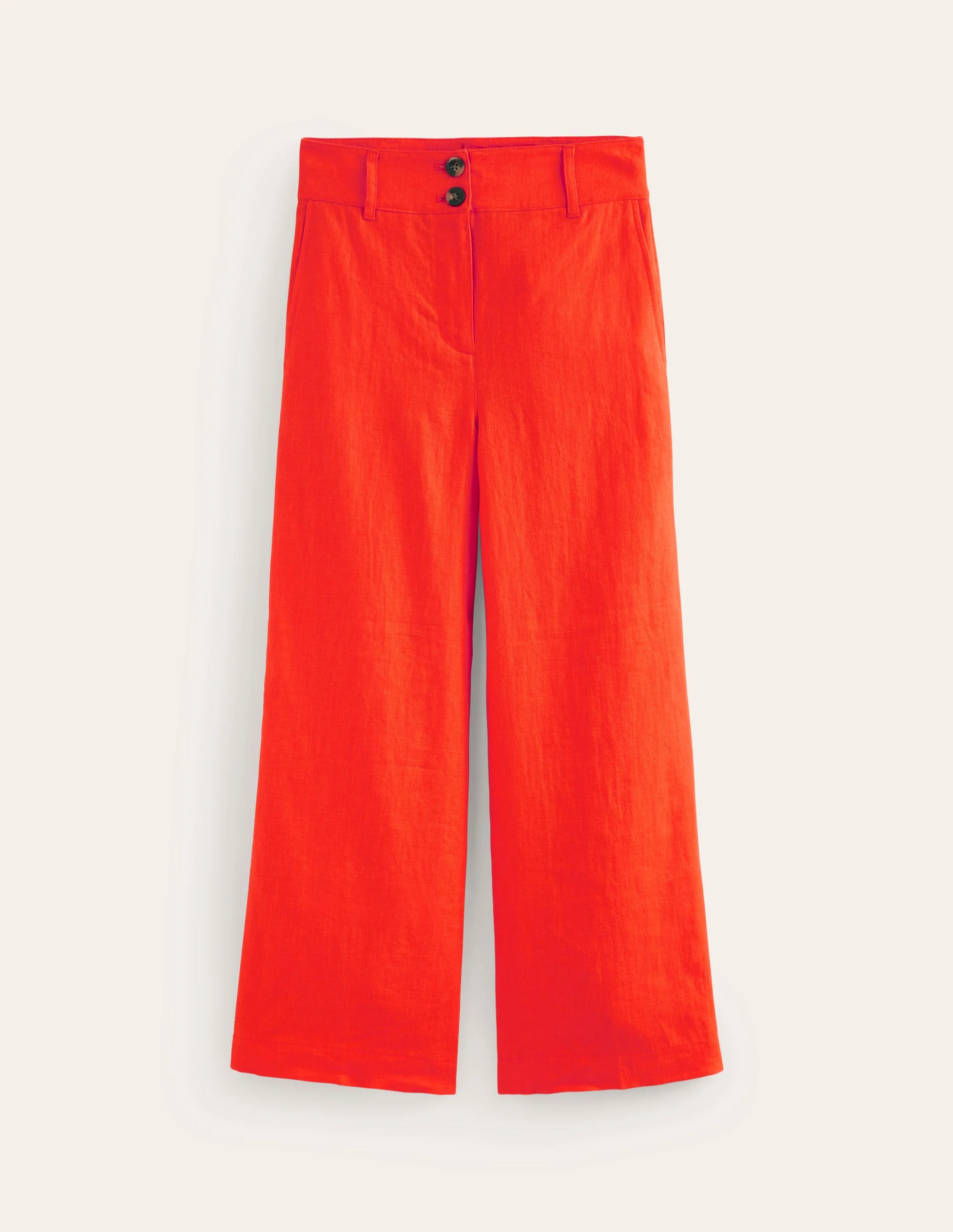 Westbourne Cropped Linen Pants-Mandarin Orange - Image 5