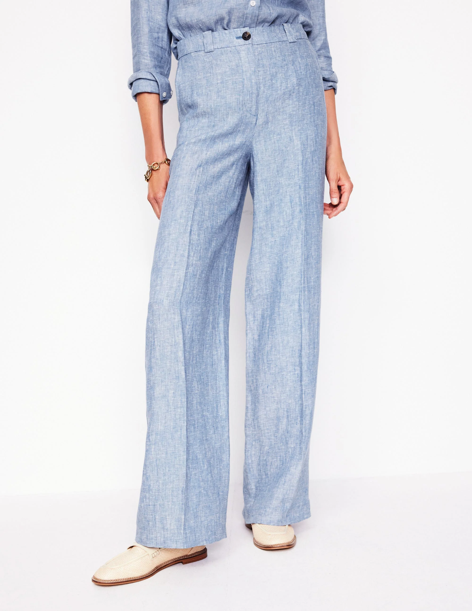 Westbourne Linen Pants-Grey Blue Chambray - Image 4