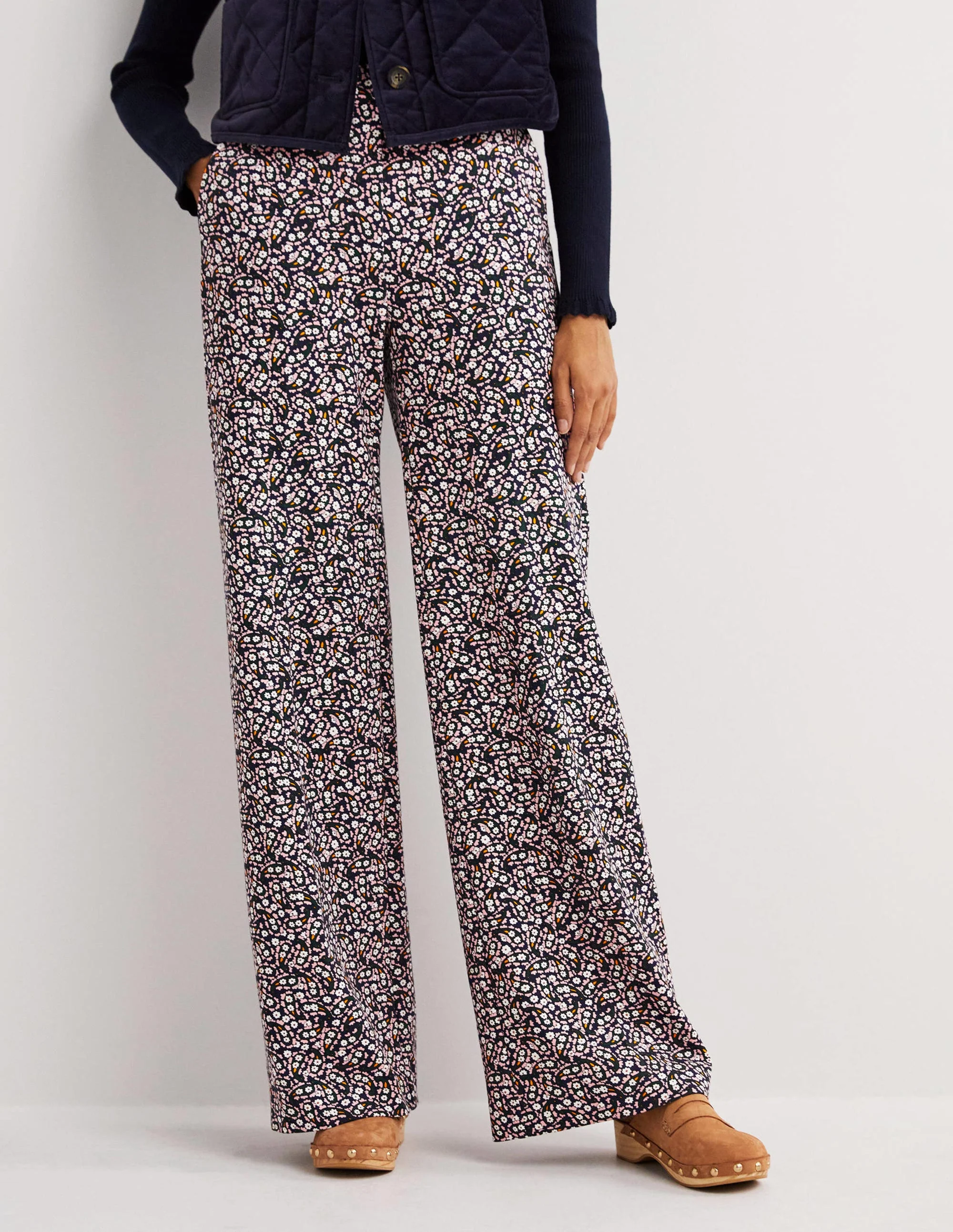 Westbourne Ponte Pants-Navy, Petal Paisley - Image 4