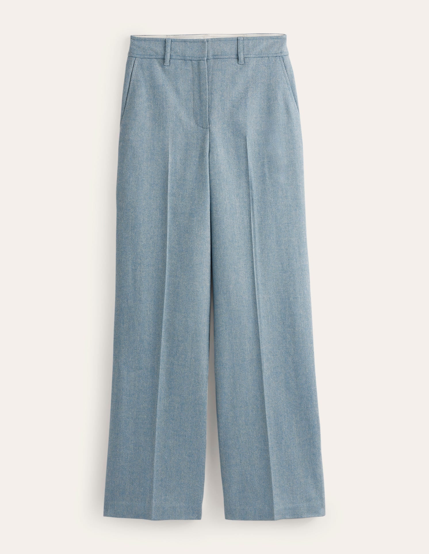 Westbourne Wool Pants-Blue Herringbone - Image 6