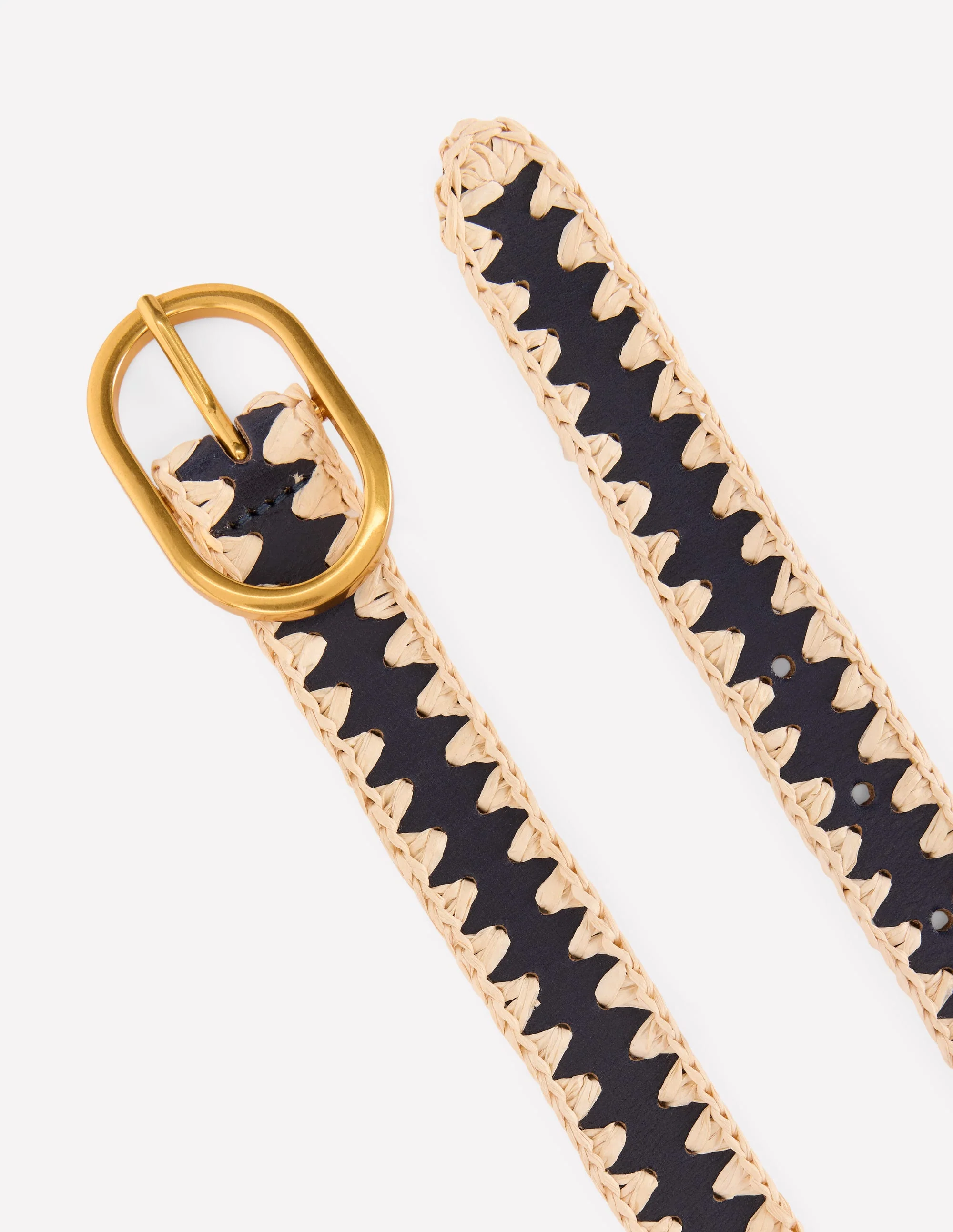 Whipstitch Classic Belt-Navy/Ivory - Image 3